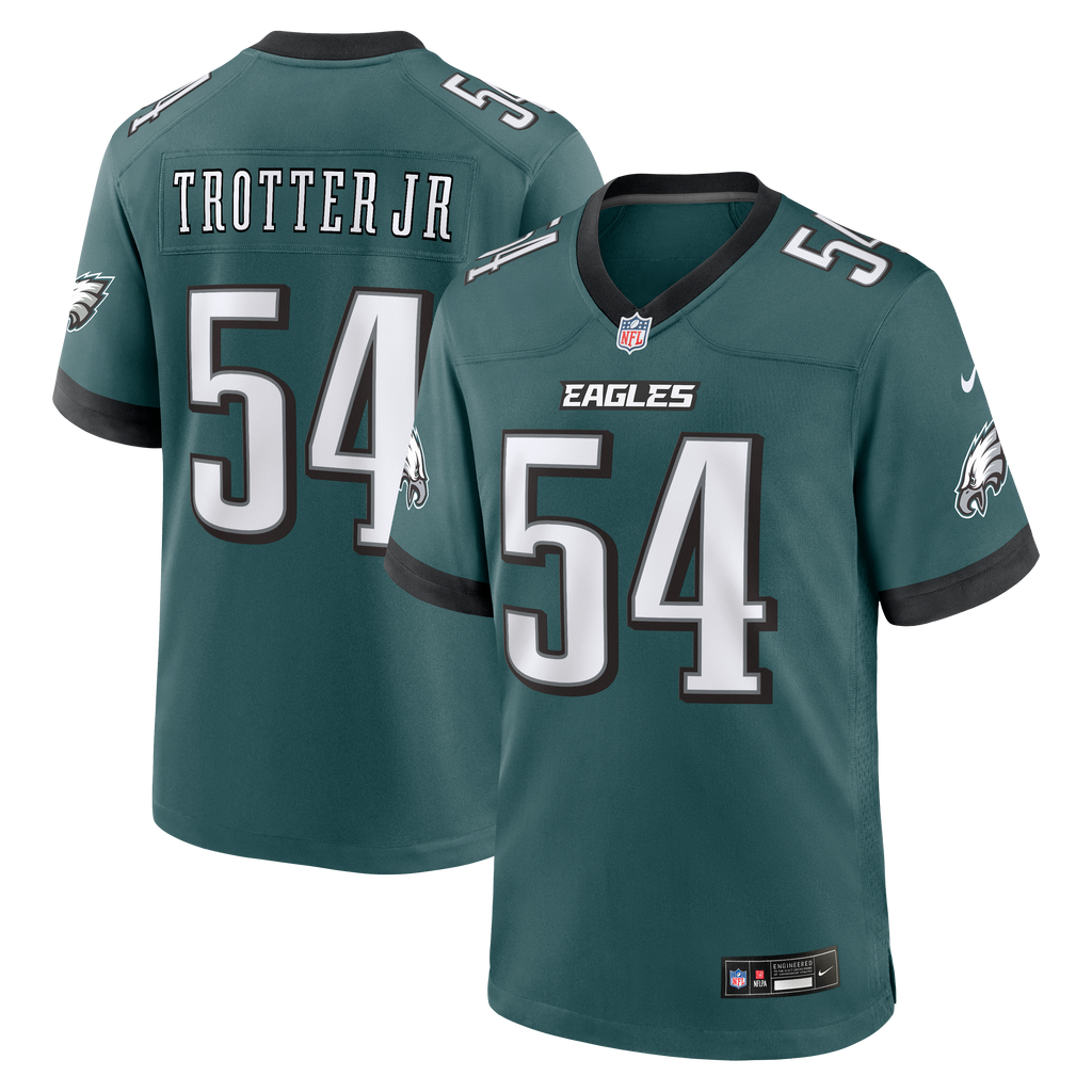 Men's Philadelphia Eagles Jeremiah Trotter Jr Nike Midnight Green Team Game Jersey