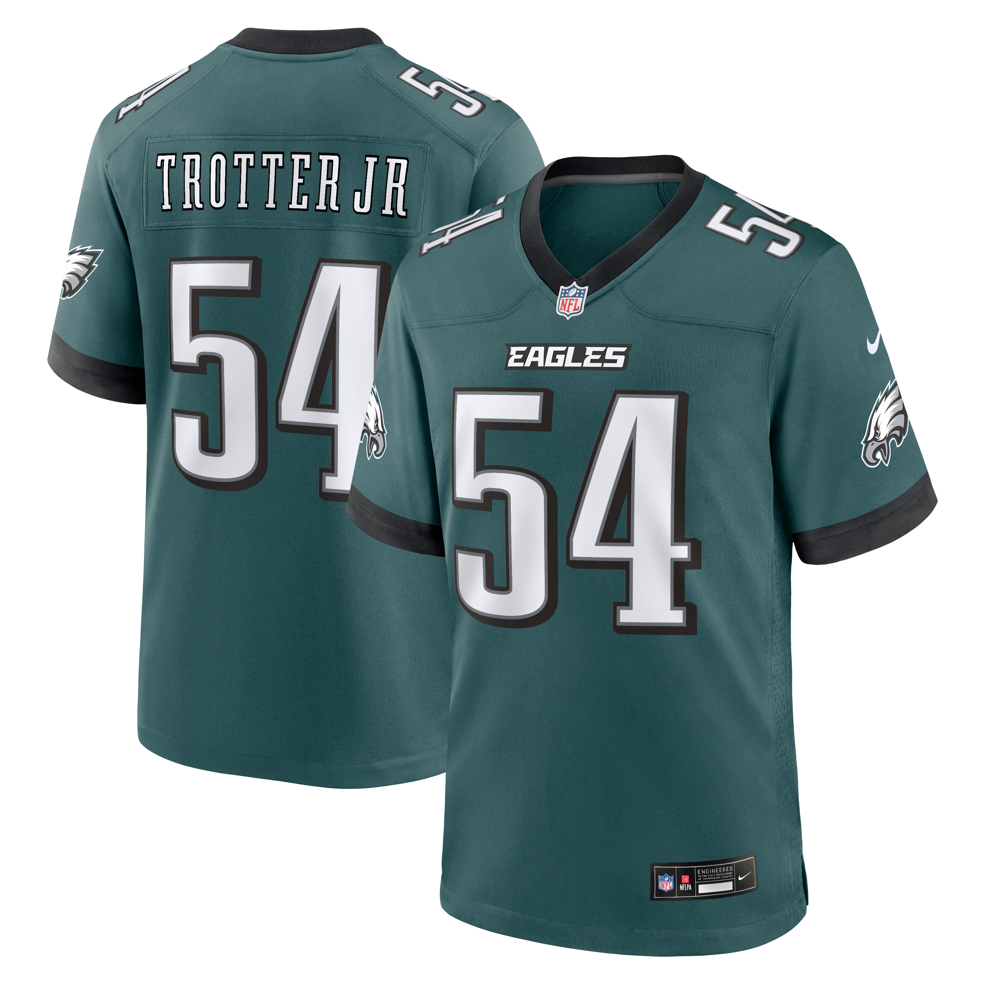 Men's Philadelphia Eagles Jeremiah Trotter Jr Nike Midnight Green Team Game Jersey