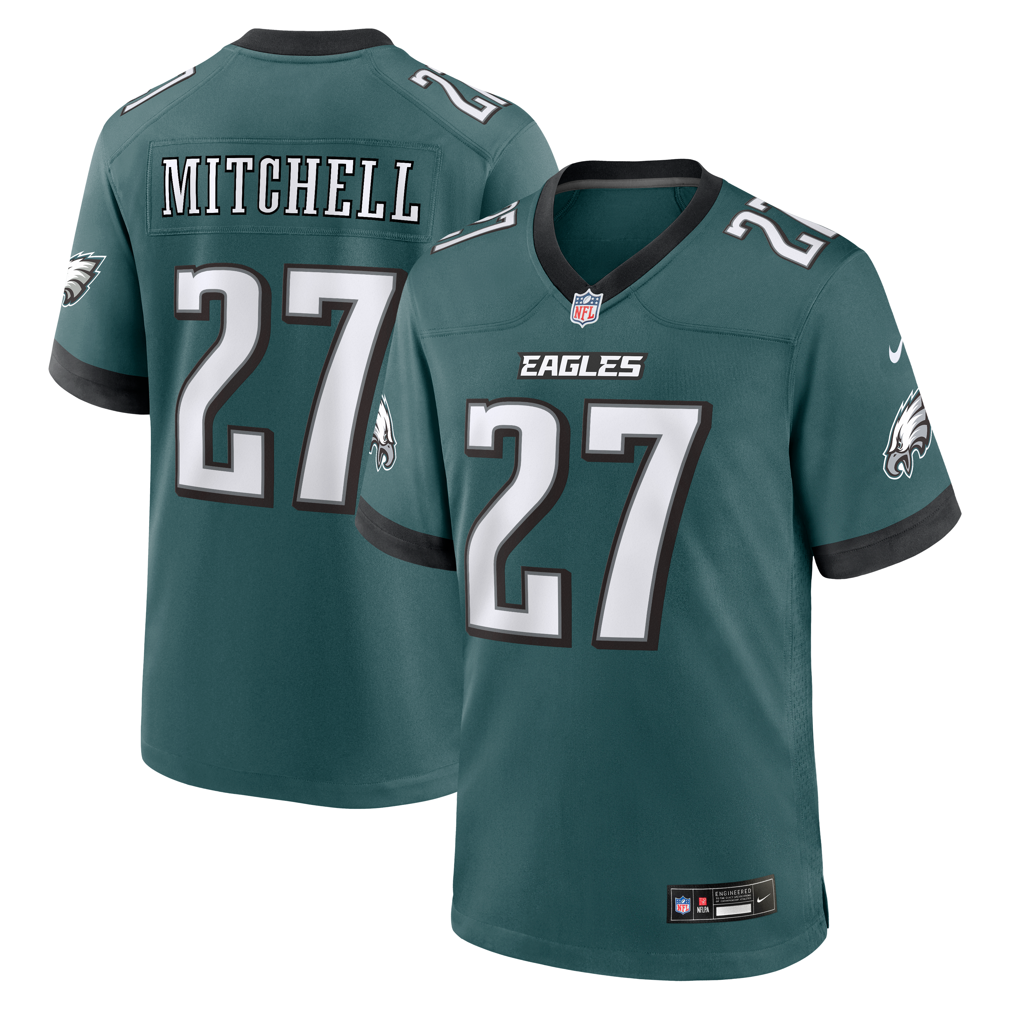 Men's Philadelphia Eagles Quinyon Mitchell Nike Midnight Green Team Game Jersey