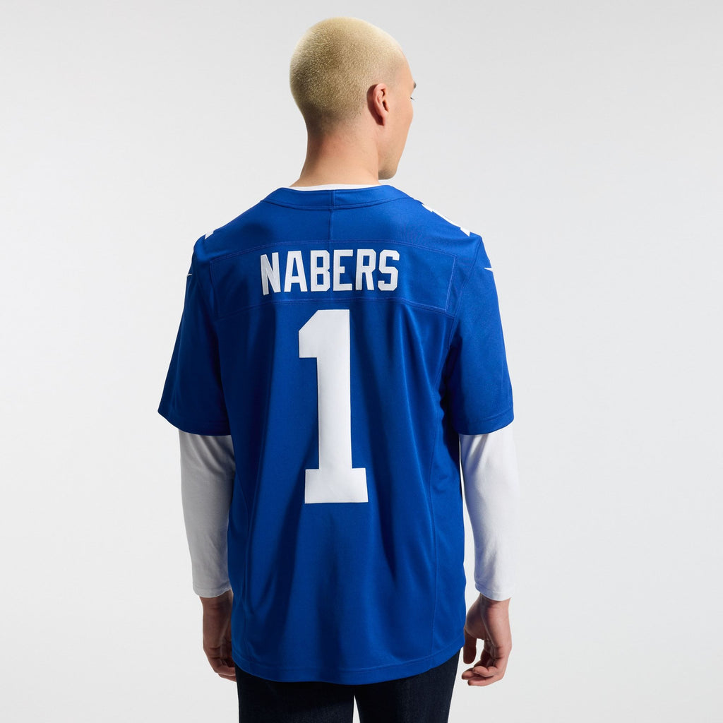 Men's New York Giants Malik Nabers Nike Royal Team Vapor Fuse Stitched Limited Jersey