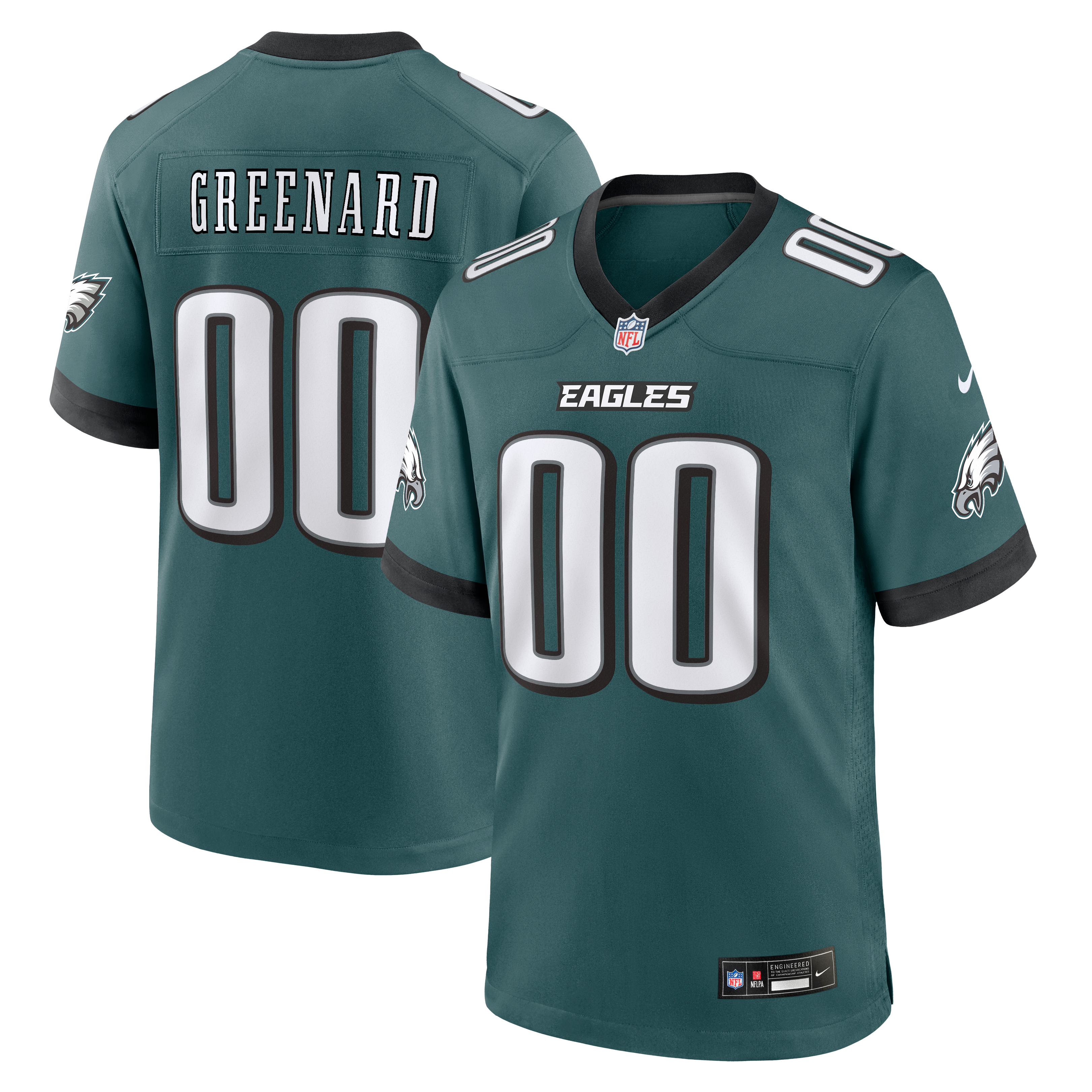 Men's Philadelphia Eagles Jonathan Greenard Nike Midnight Green Game Jersey