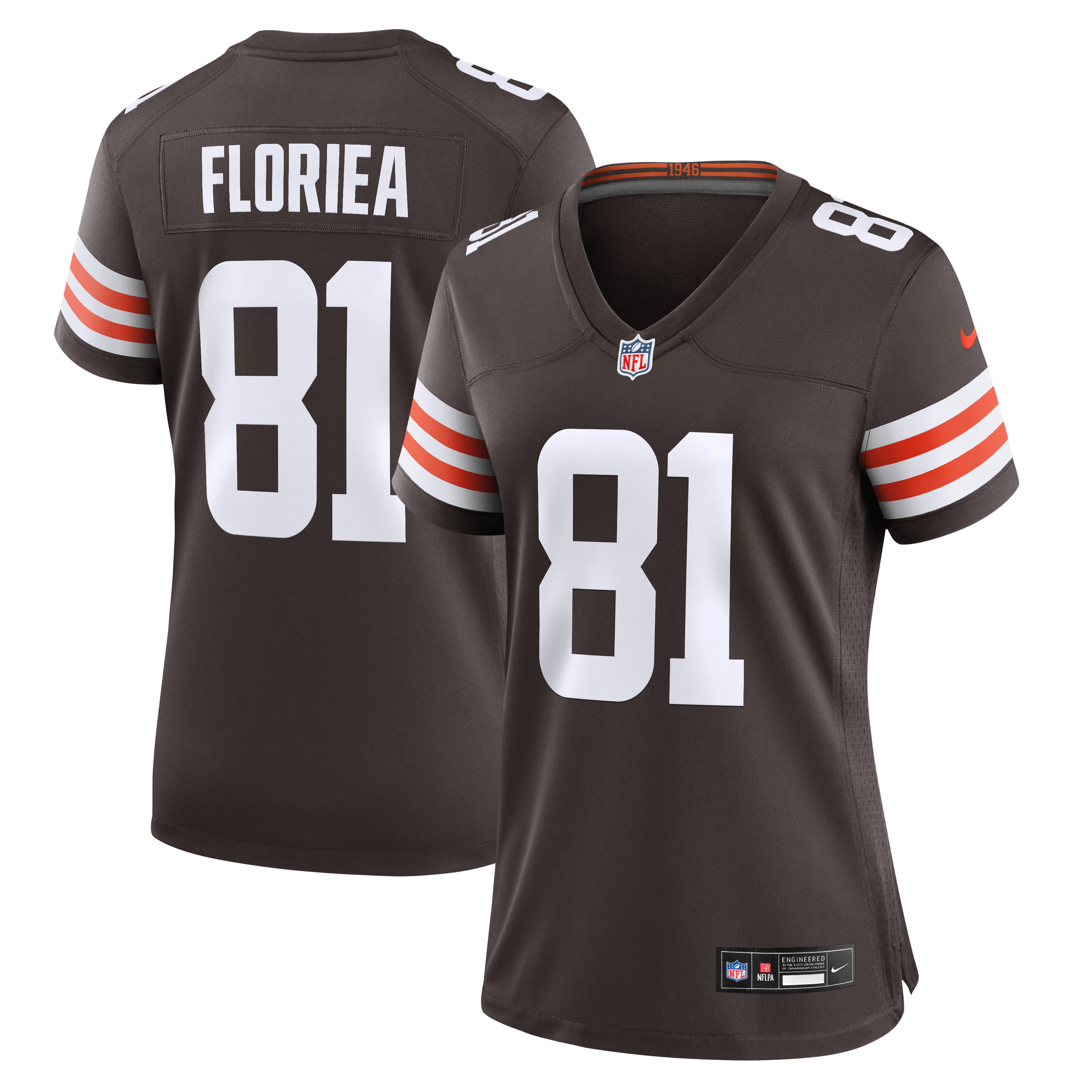 Women's Cleveland Browns Luke Floriea Nike Brown Team Game Jersey