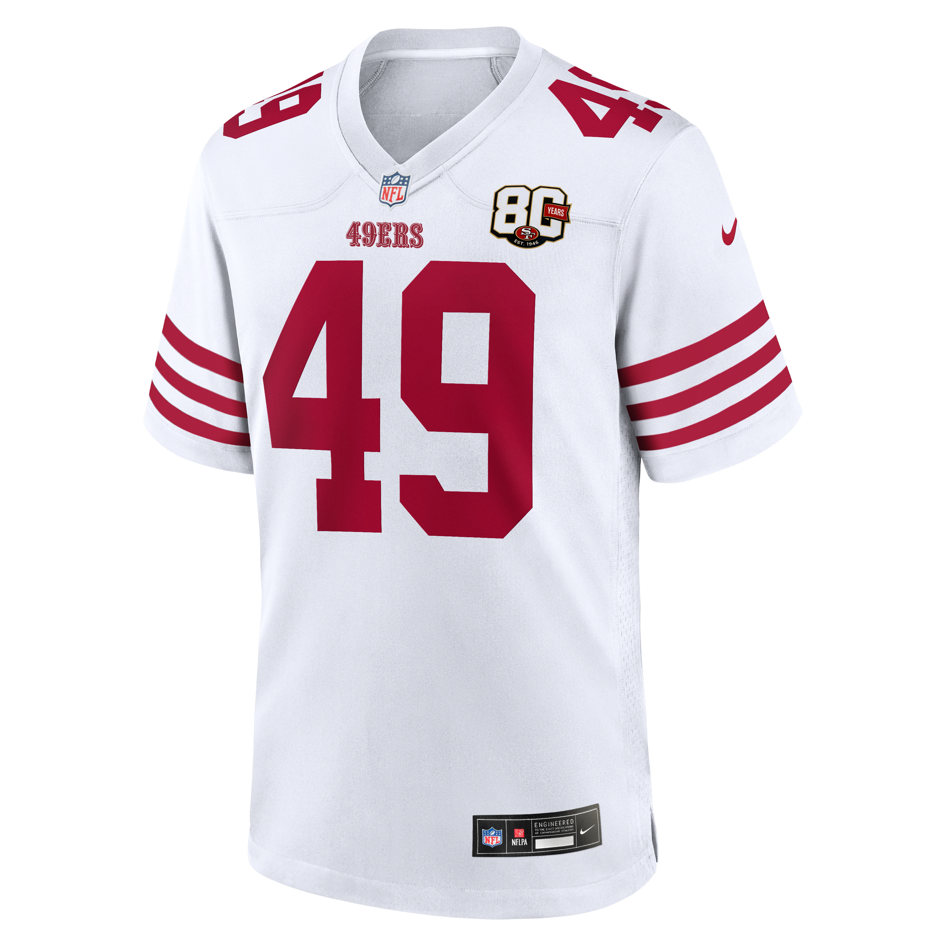Men's San Francisco 49Ers The Faithful Nike White 80Th Anniversary Game Jersey
