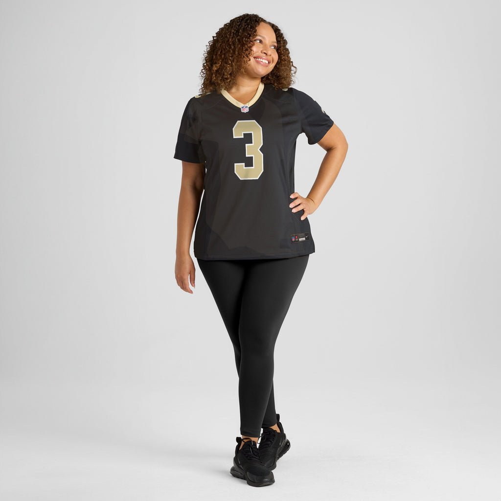 Women's New Orleans Saints Travis Etienne Jr Nike Black Team Game Jersey