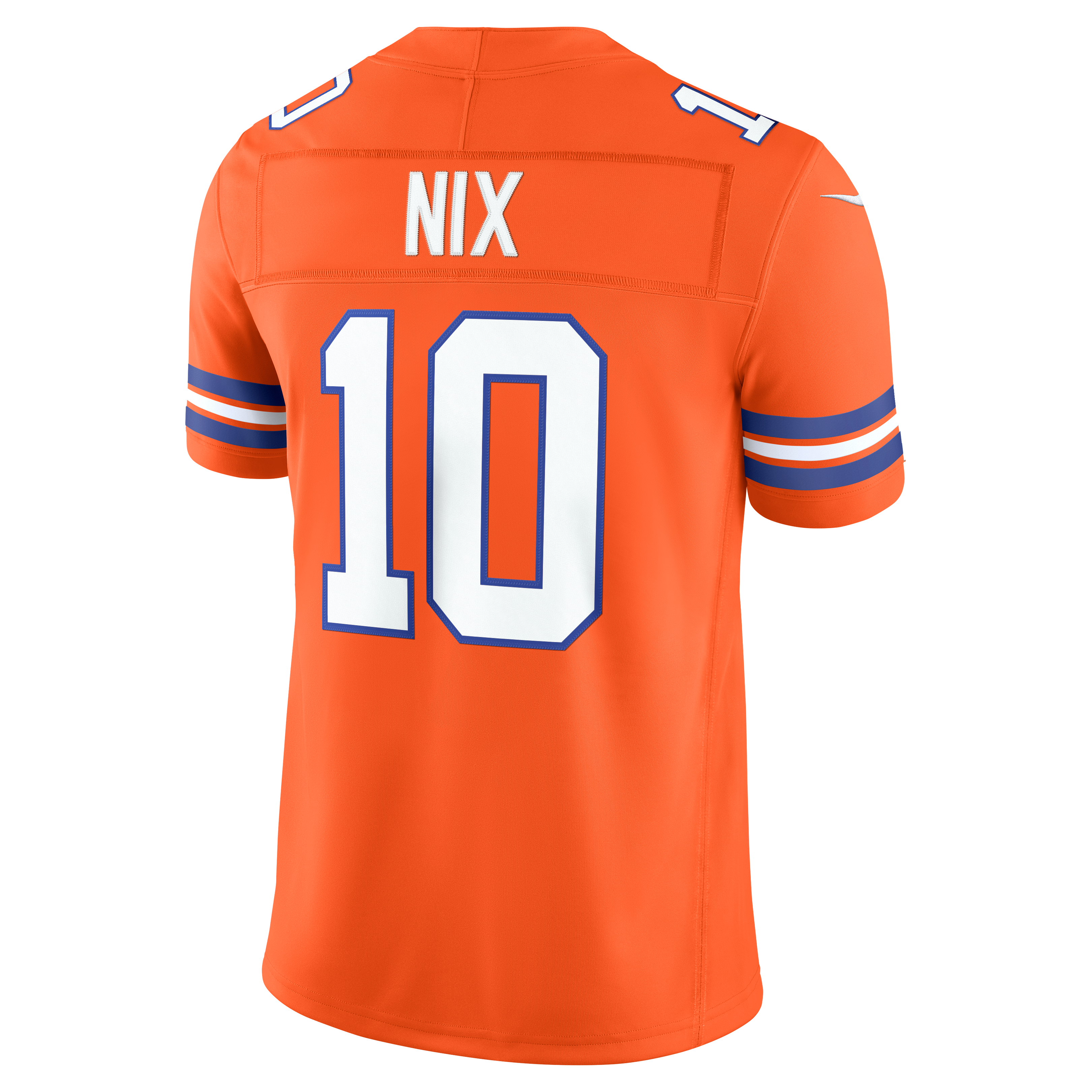 Men's Denver Broncos Bo Nix Nike Orange Alternate Mile High Collection 1977 Throwback Vapor Fuse Stitched Limited Jersey