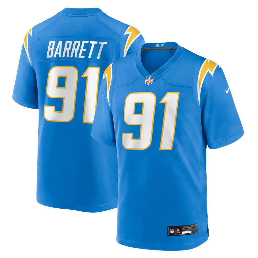 Men's Los Angeles Chargers Nick Barrett Nike Powder Blue Team Game Jersey