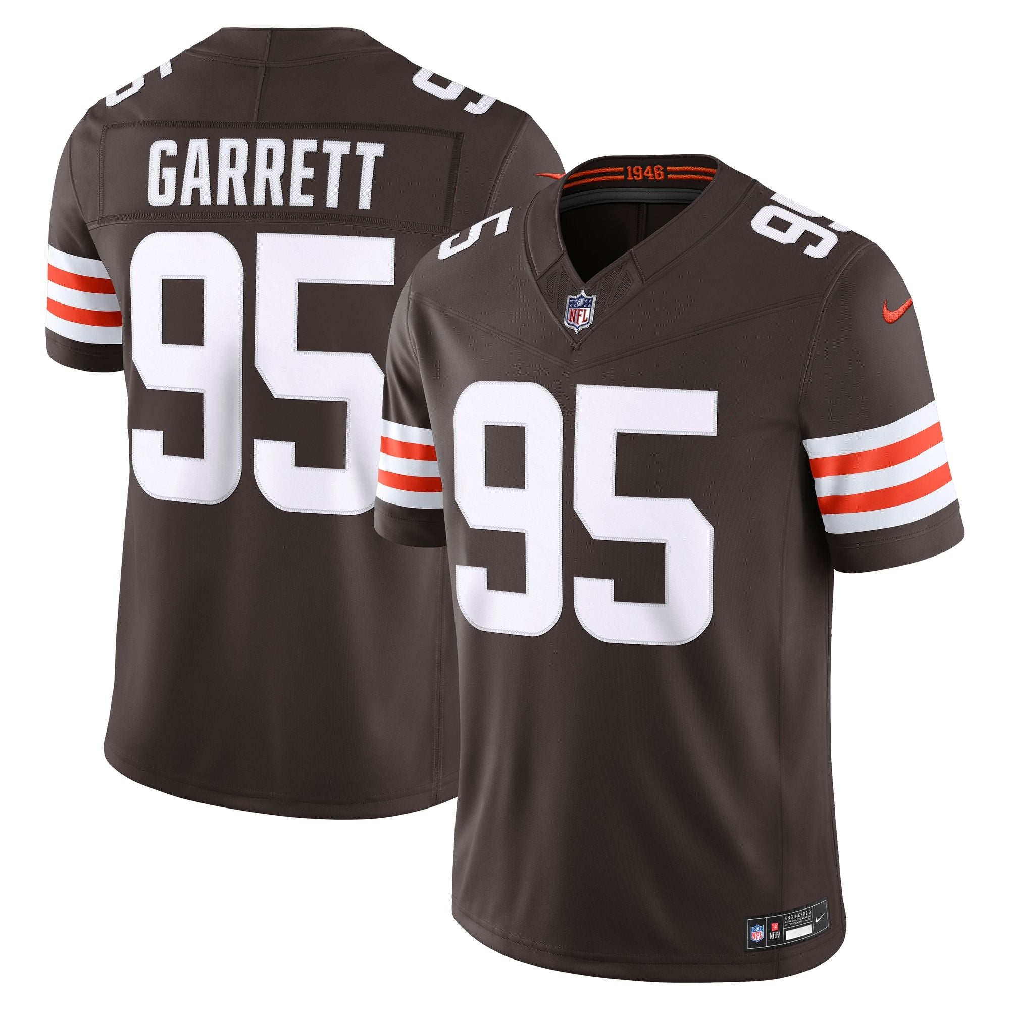 Men's Cleveland Browns Myles Garrett Nike Brown Team Vapor Fuse Stitched Limited Jersey