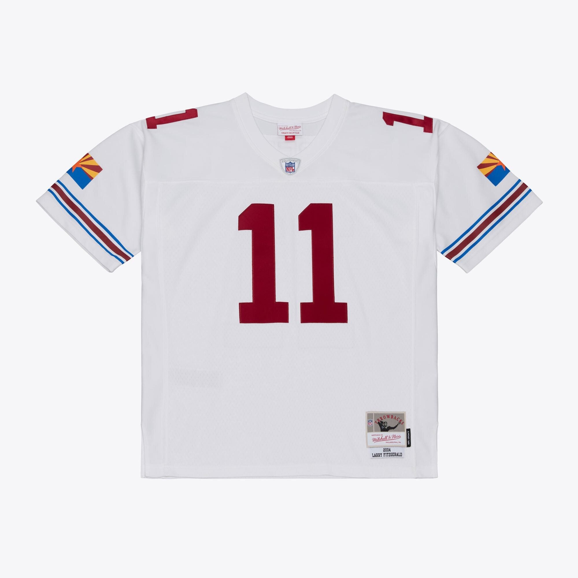 Men's Arizona Cardinals Larry Fitzgerald Mitchell And Ness White 2004 Legacy Replica Player Jersey