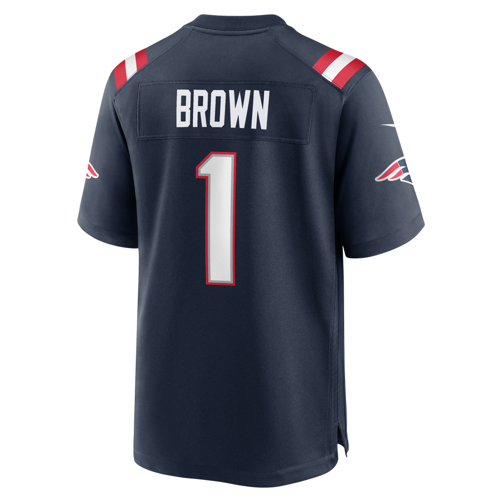 Men's New England Patriots Aj Brown Nike Navy Team Game Jersey