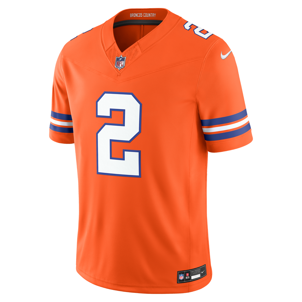Men's Denver Broncos Pat Surtain Ii Nike Orange Alternate Mile High Collection 1977 Throwback Vapor Fuse Stitched Limited Jersey