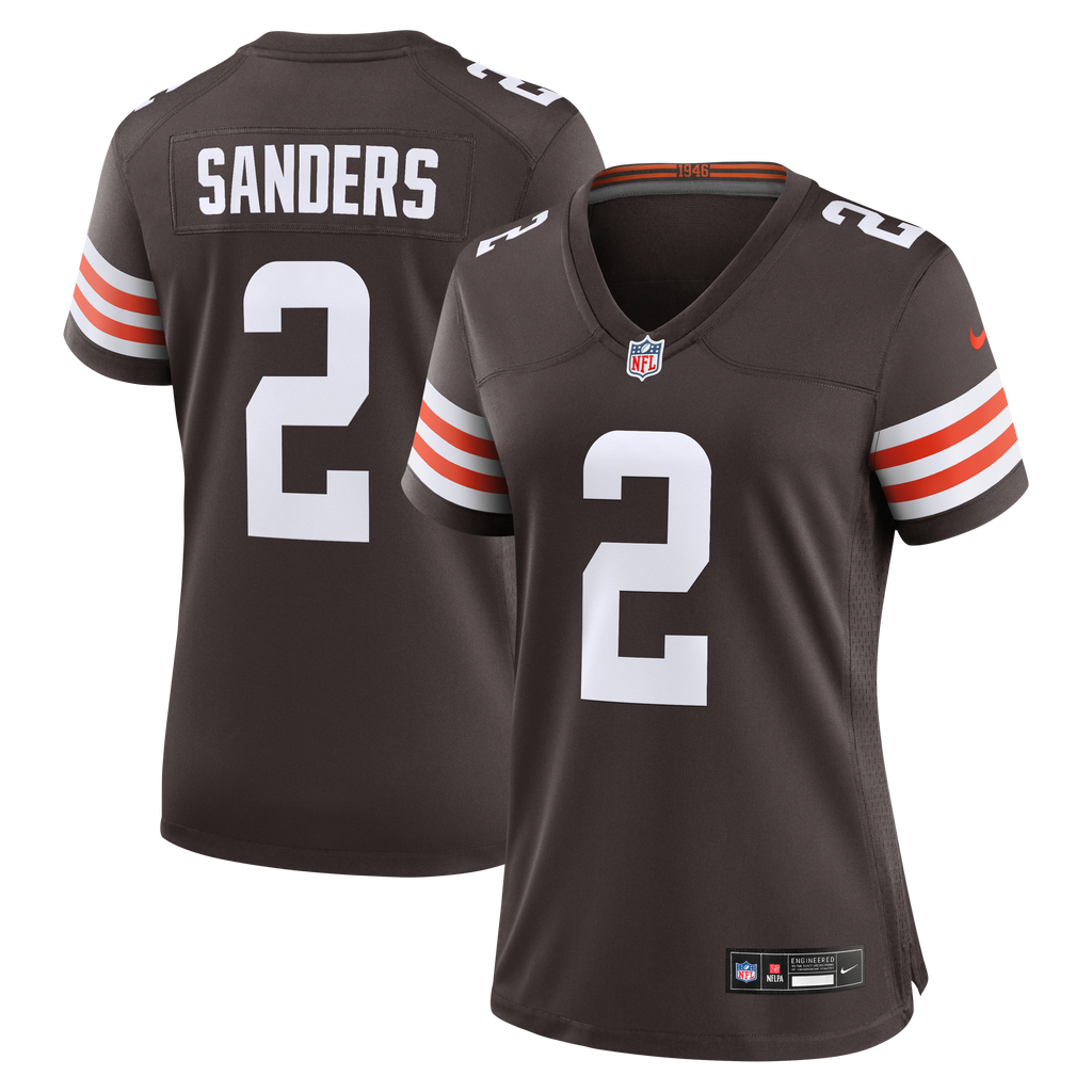 Women's Cleveland Browns Shedeur Sanders Nike Brown Team Game Jersey