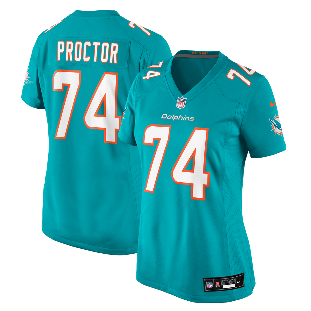 Women's Miami Dolphins Kadyn Proctor Nike Aqua Team Game Jersey