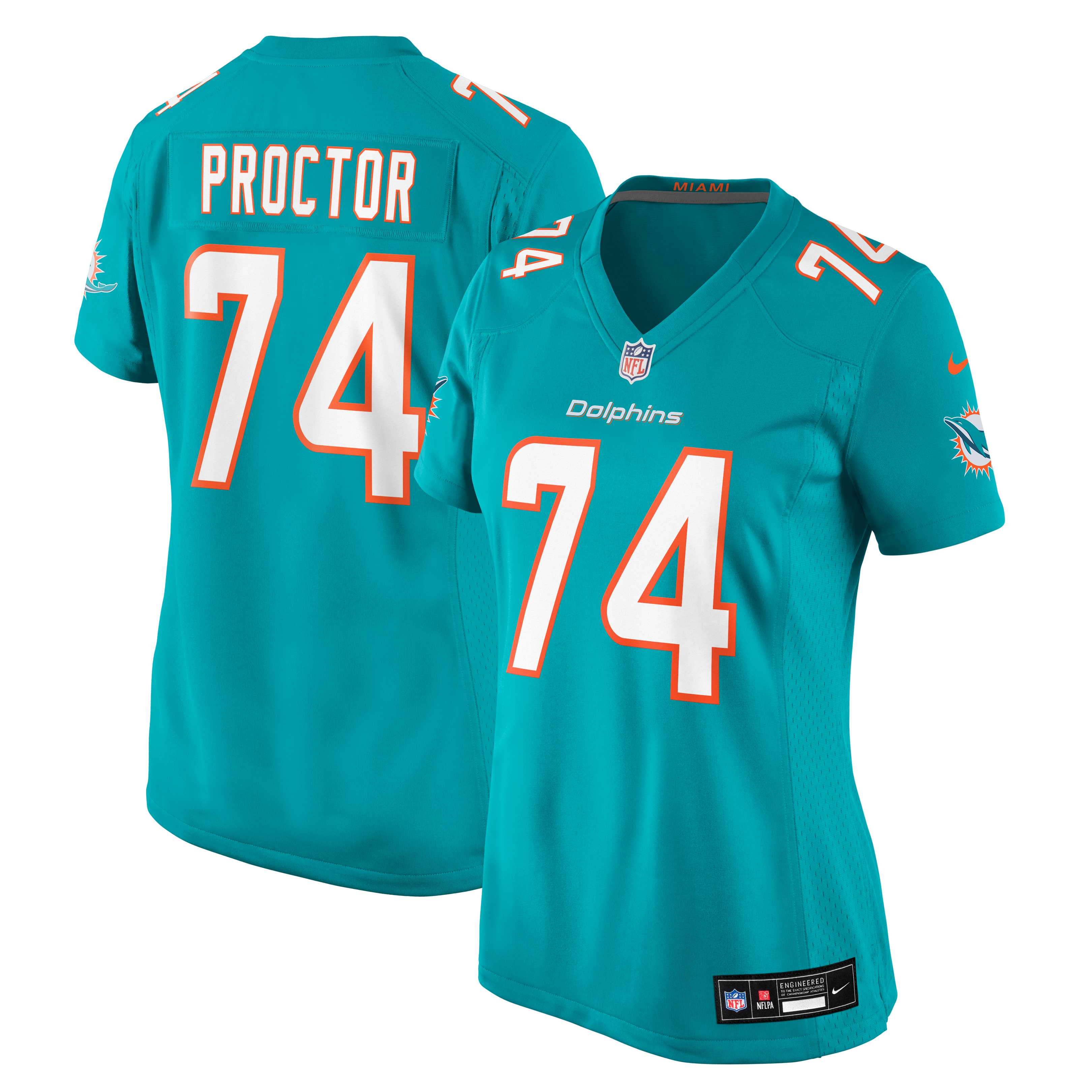 Women's Miami Dolphins Kadyn Proctor Nike Aqua Team Game Jersey