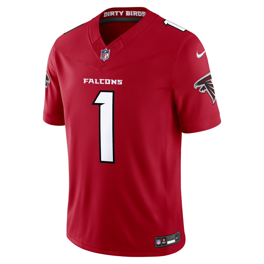 Men's Atlanta Falcons Dirty Birds Nike Red Team Vapor Fuse Stitched Limited Jersey