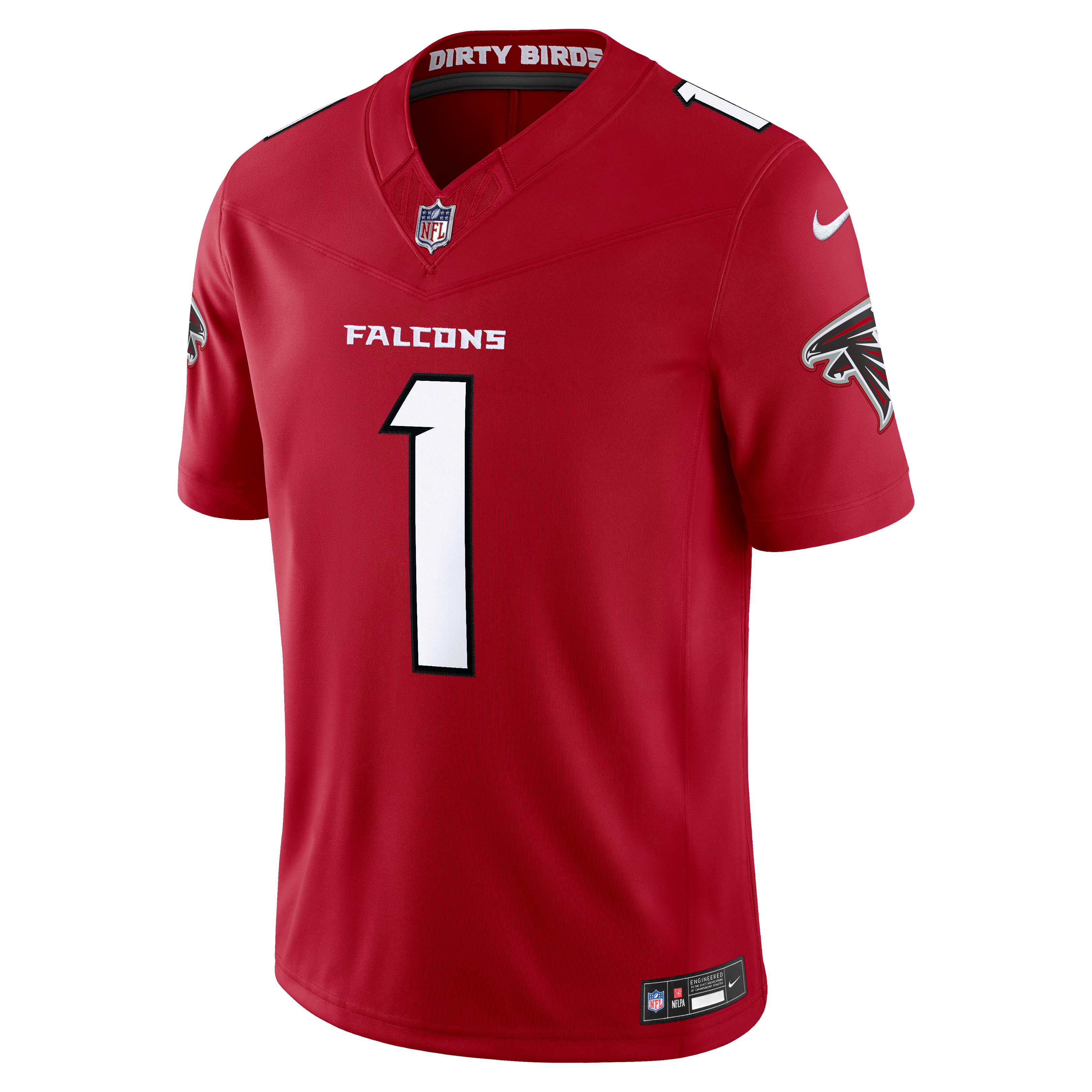 Men's Atlanta Falcons Dirty Birds Nike Red Team Vapor Fuse Stitched Limited Jersey