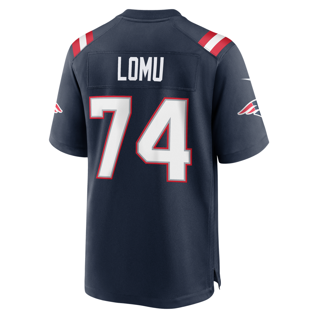Men's New England Patriots Caleb Lomu Nike Navy 2026 Nfl Draft First Round Pick No 28 Team Game Jersey
