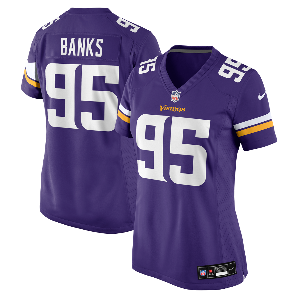 Women's Minnesota Vikings Caleb Banks Nike Purple Team Game Jersey