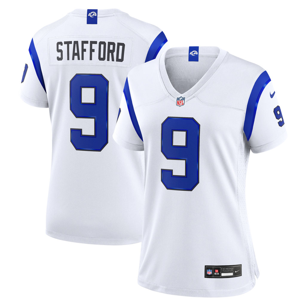 Women's Los Angeles Rams Matthew Stafford Nike Fearsome White Game Jersey