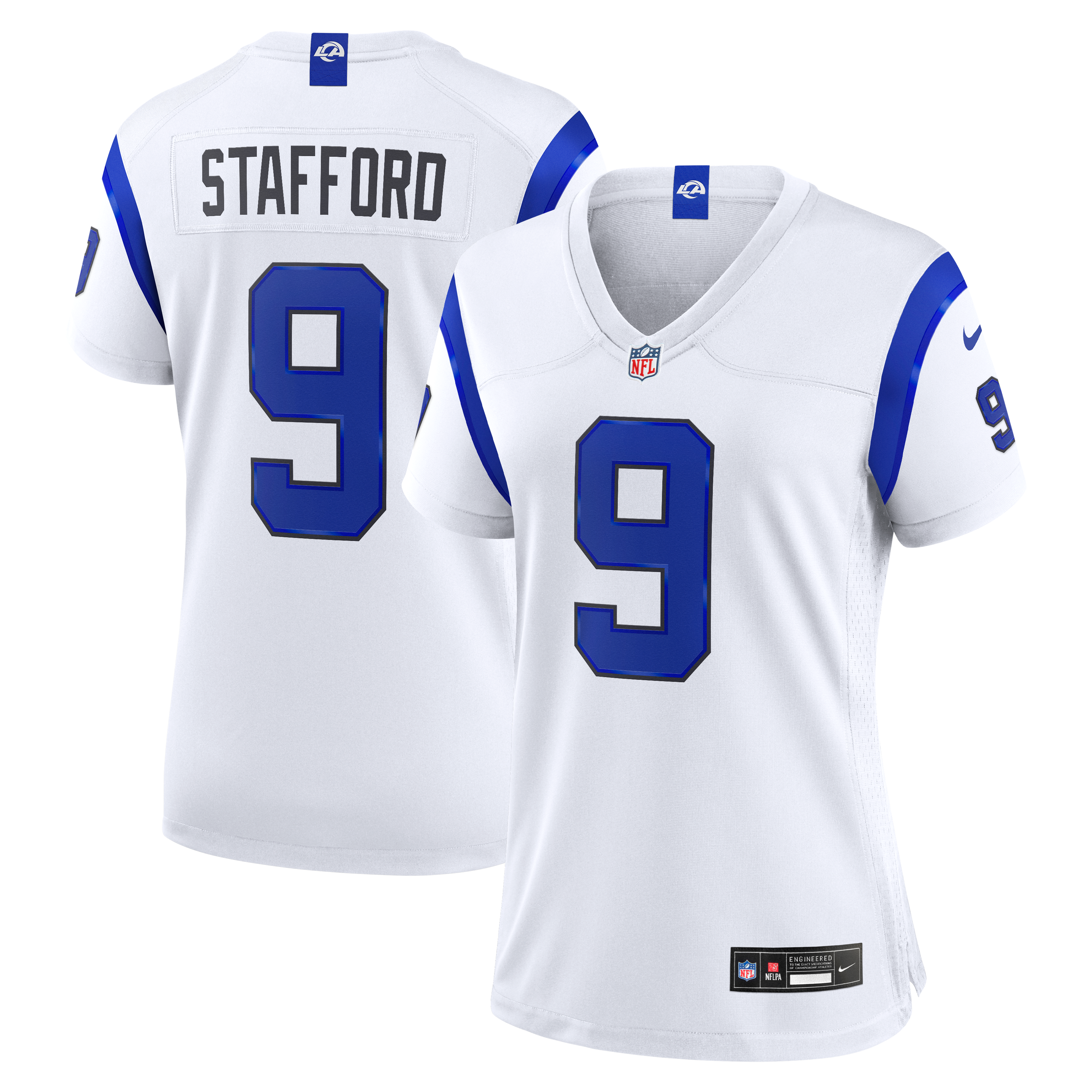 Women's Los Angeles Rams Matthew Stafford Nike Fearsome White Game Jersey