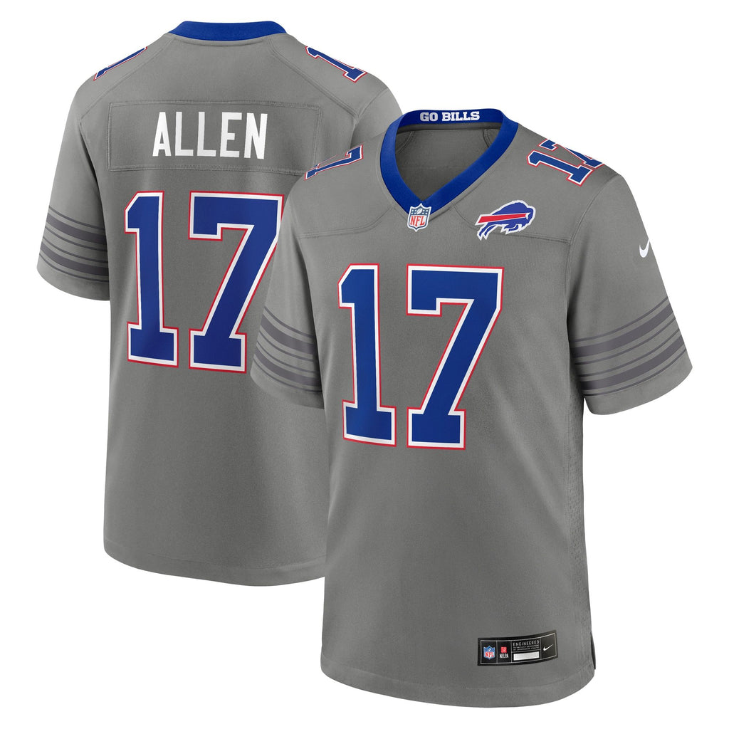 Men's Buffalo Bills Josh Allen Nike Gray Nickel City Game Jersey