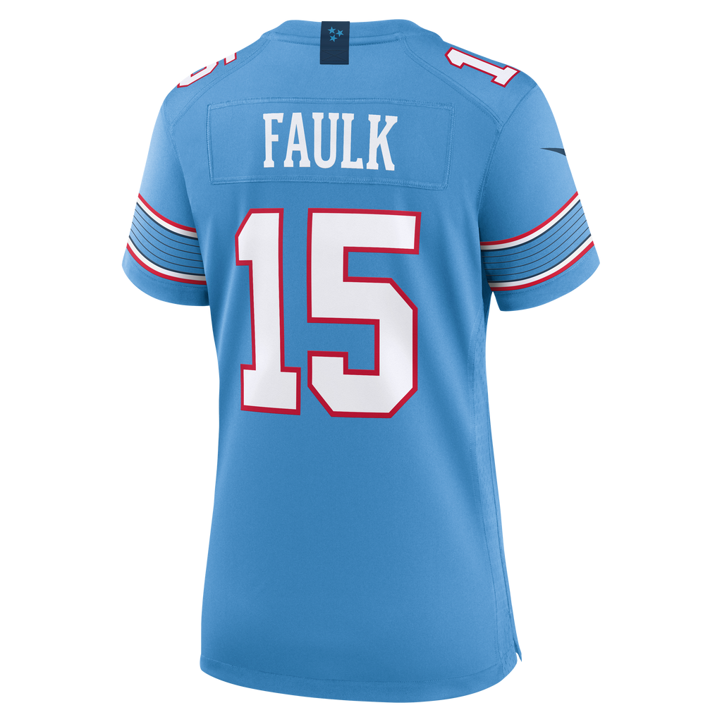 Women's Tennessee Titans Keldric Faulk Nike Light Blue Team Game Jersey