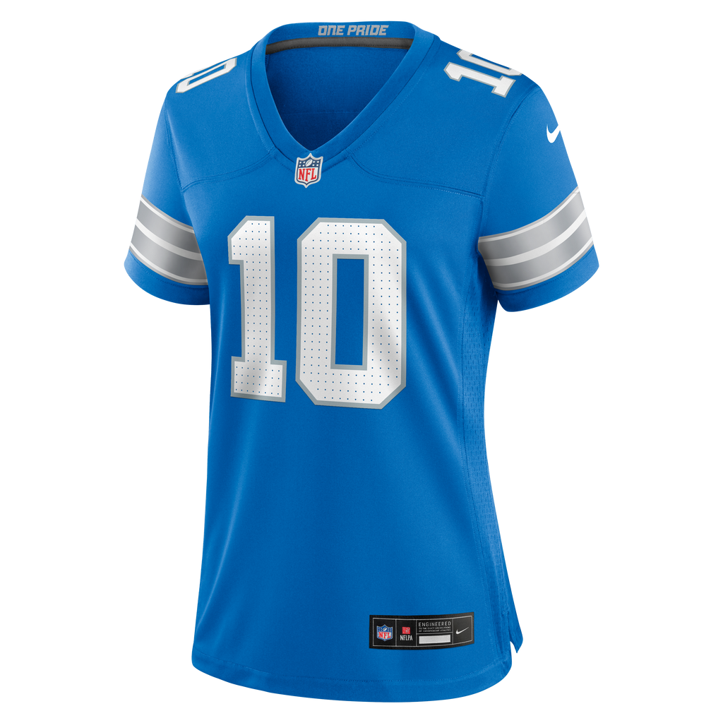 Women's Detroit Lions Isiah Pacheco Nike Blue Team Game Jersey