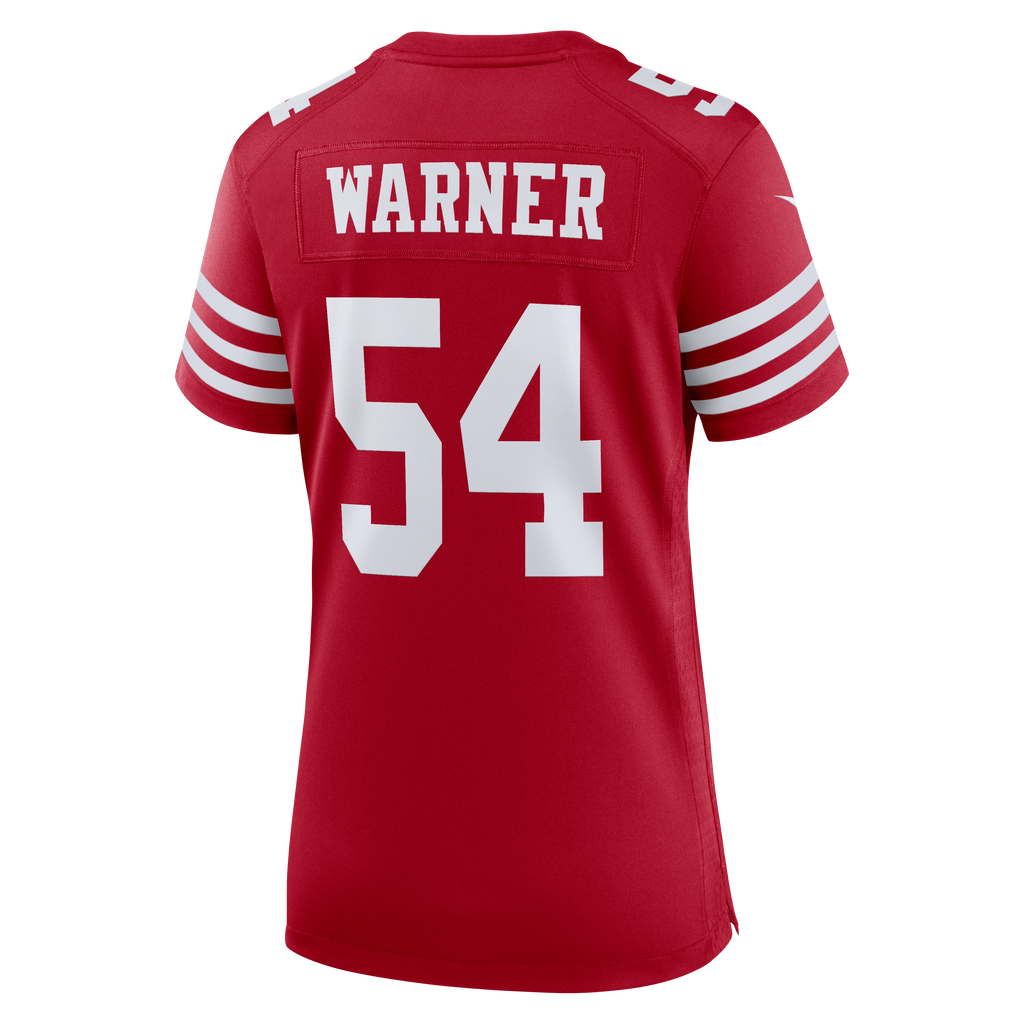 Women's San Francisco 49Ers Fred Warner Nike Scarlet 80Th Anniversary Game Jersey