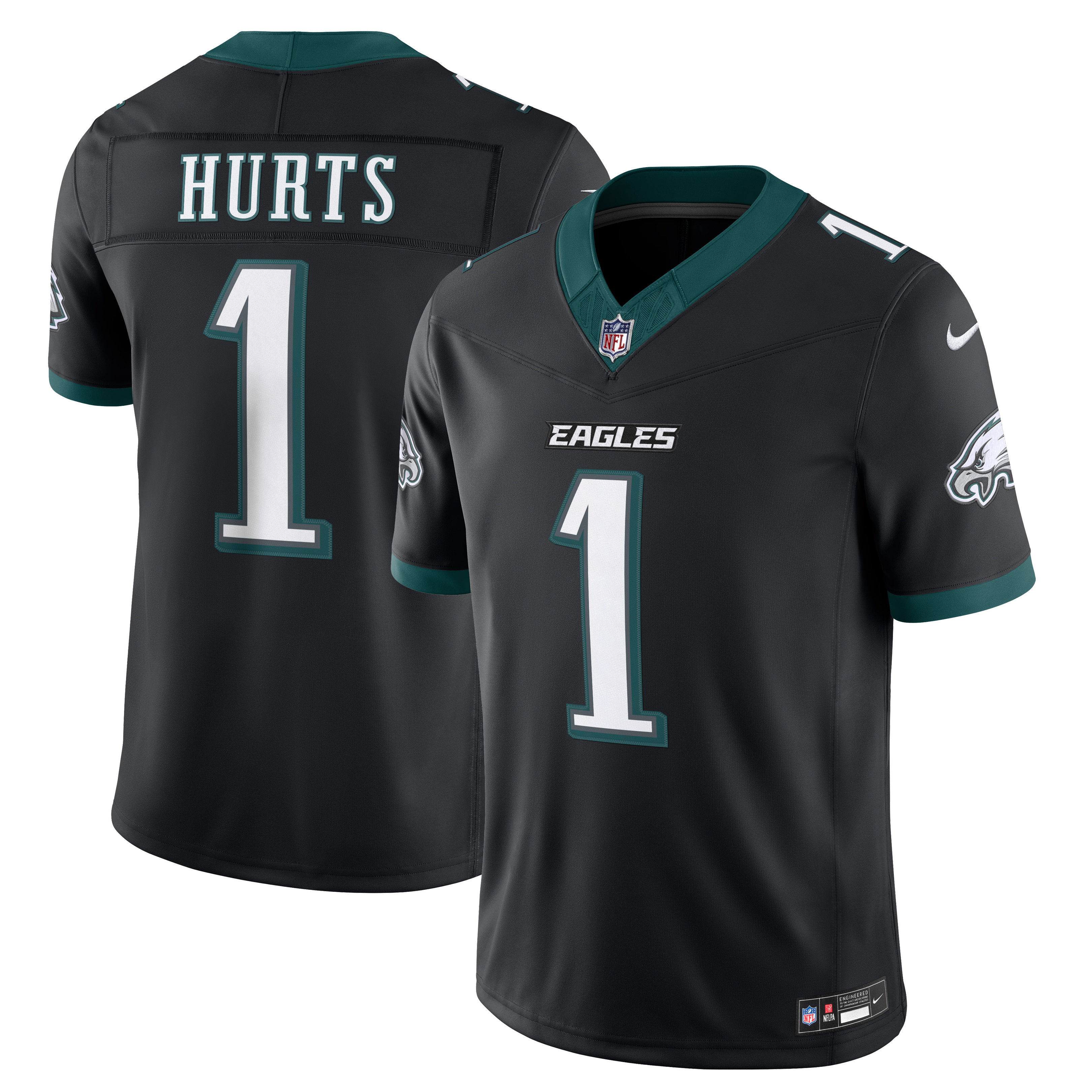 Men's Philadelphia Eagles Jalen Hurts Nike Black Alternate Vapor Fuse Stitched Limited Jersey