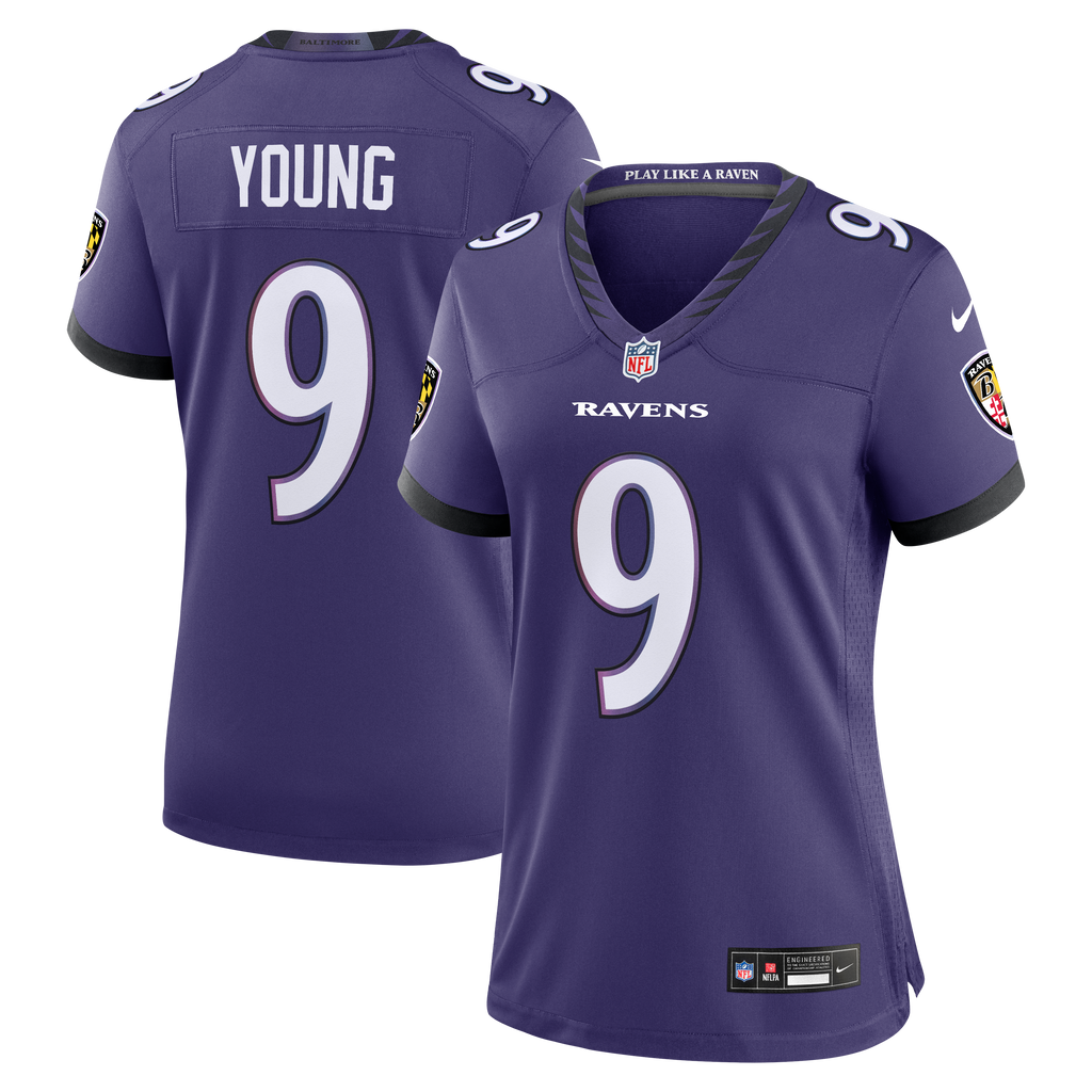 Women's Baltimore Ravens Zion Young Nike Purple Team Game Jersey