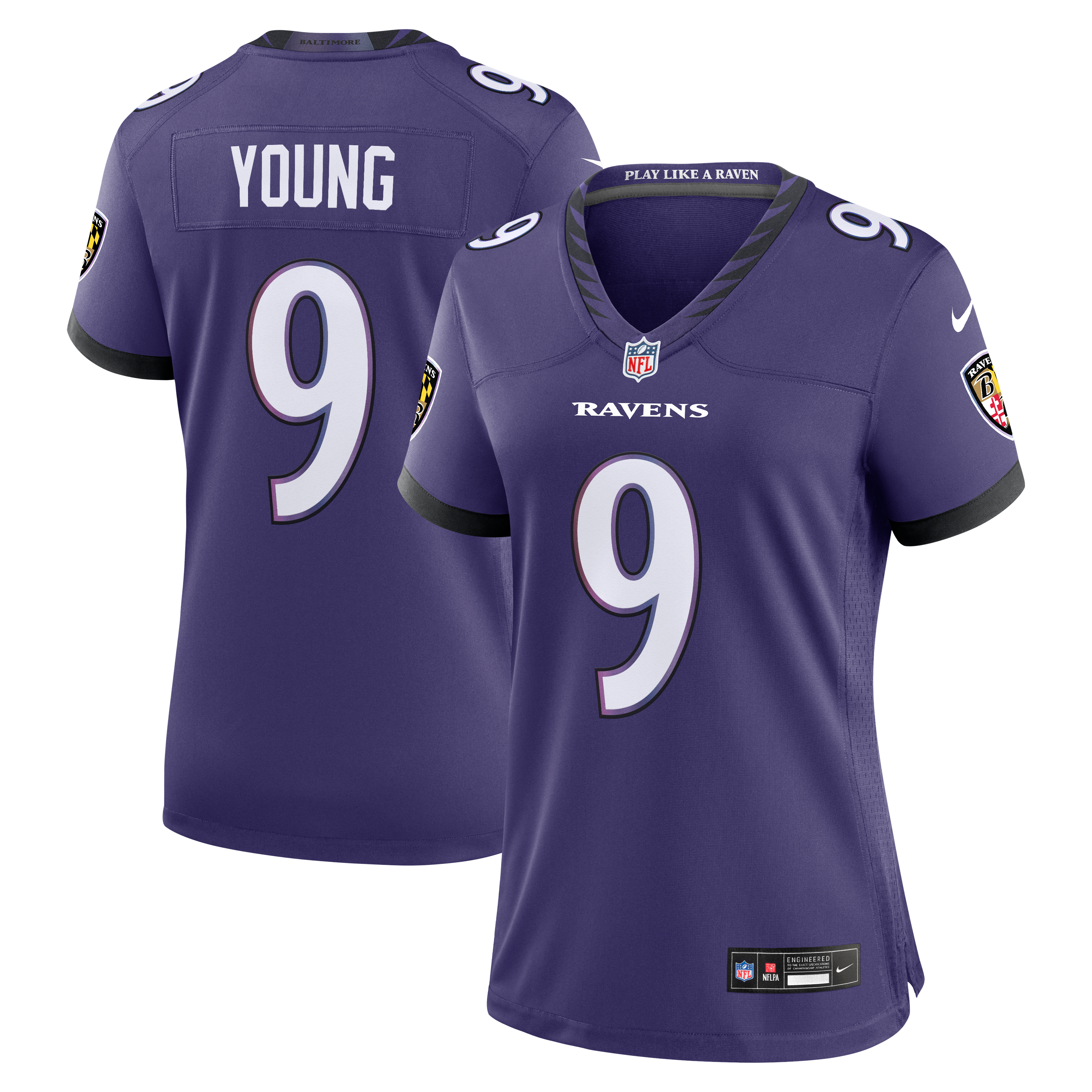 Women's Baltimore Ravens Zion Young Nike Purple Team Game Jersey