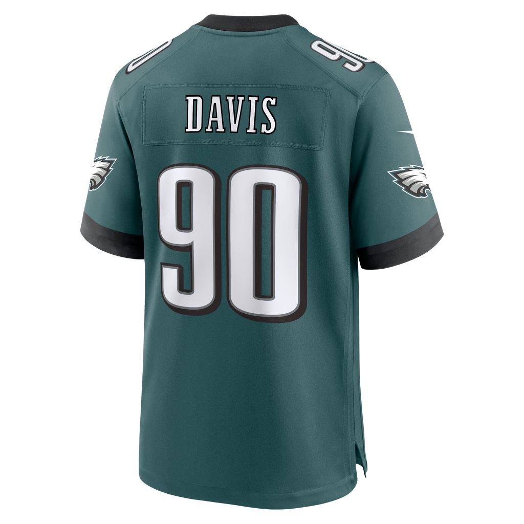 Men's Philadelphia Eagles Jordan Davis Nike Midnight Green Team Game Jersey