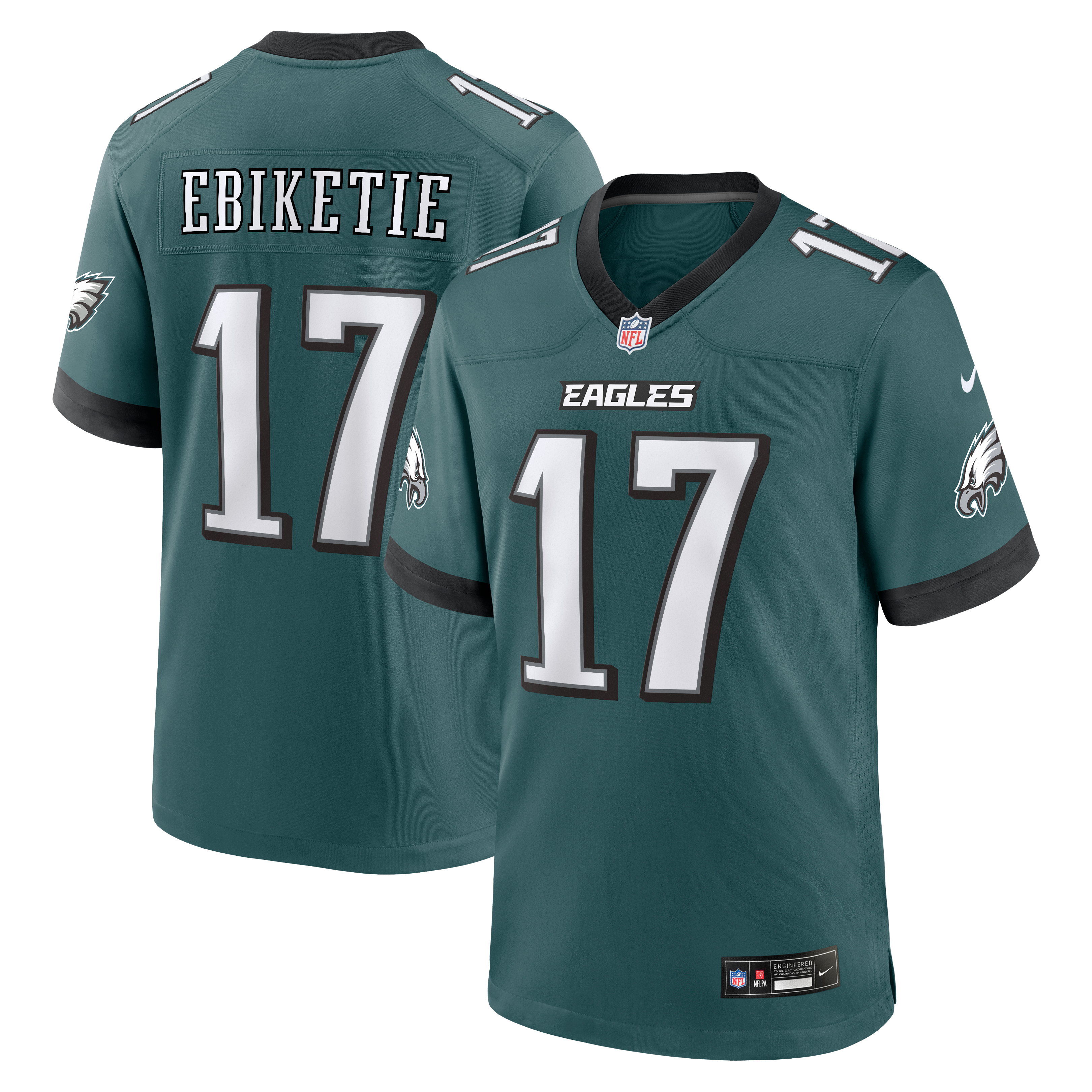 Men's Philadelphia Eagles Arnold Ebiketie Nike Midnight Green Team Game Jersey