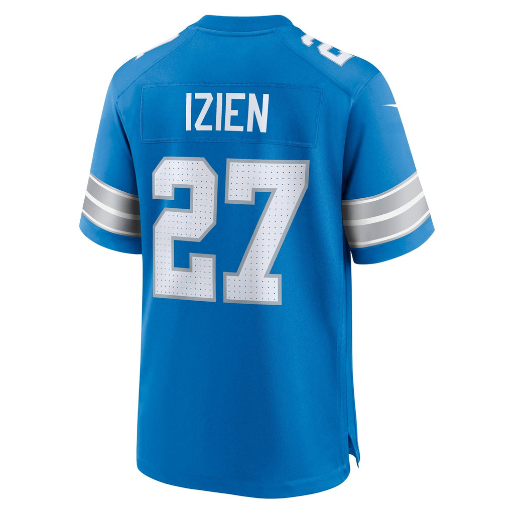 Men's Detroit Lions Christian Izien Nike Blue Team Game Jersey