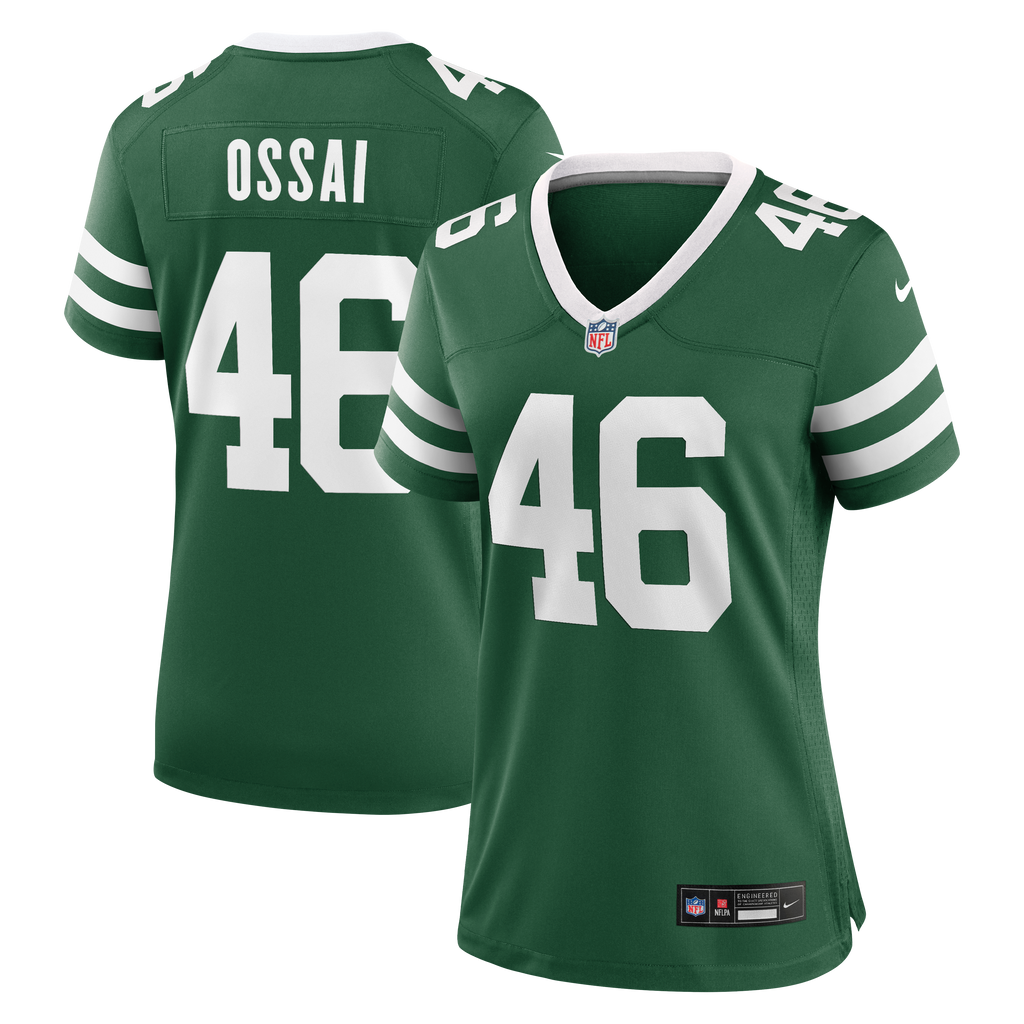 Women's New York Jets Joseph Ossai Nike Legacy Green Team Game Jersey