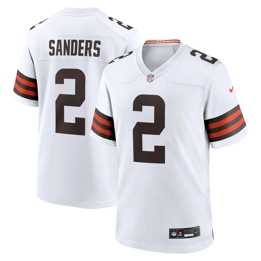 Men's Cleveland Browns Shedeur Sanders Nike White Game Jersey