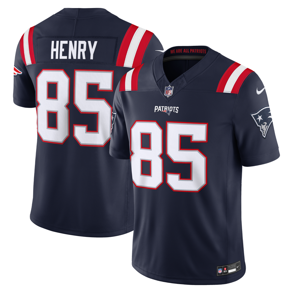 Men's New England Patriots Hunter Henry Nike Navy Team Vapor Fuse Stitched Limited Jersey