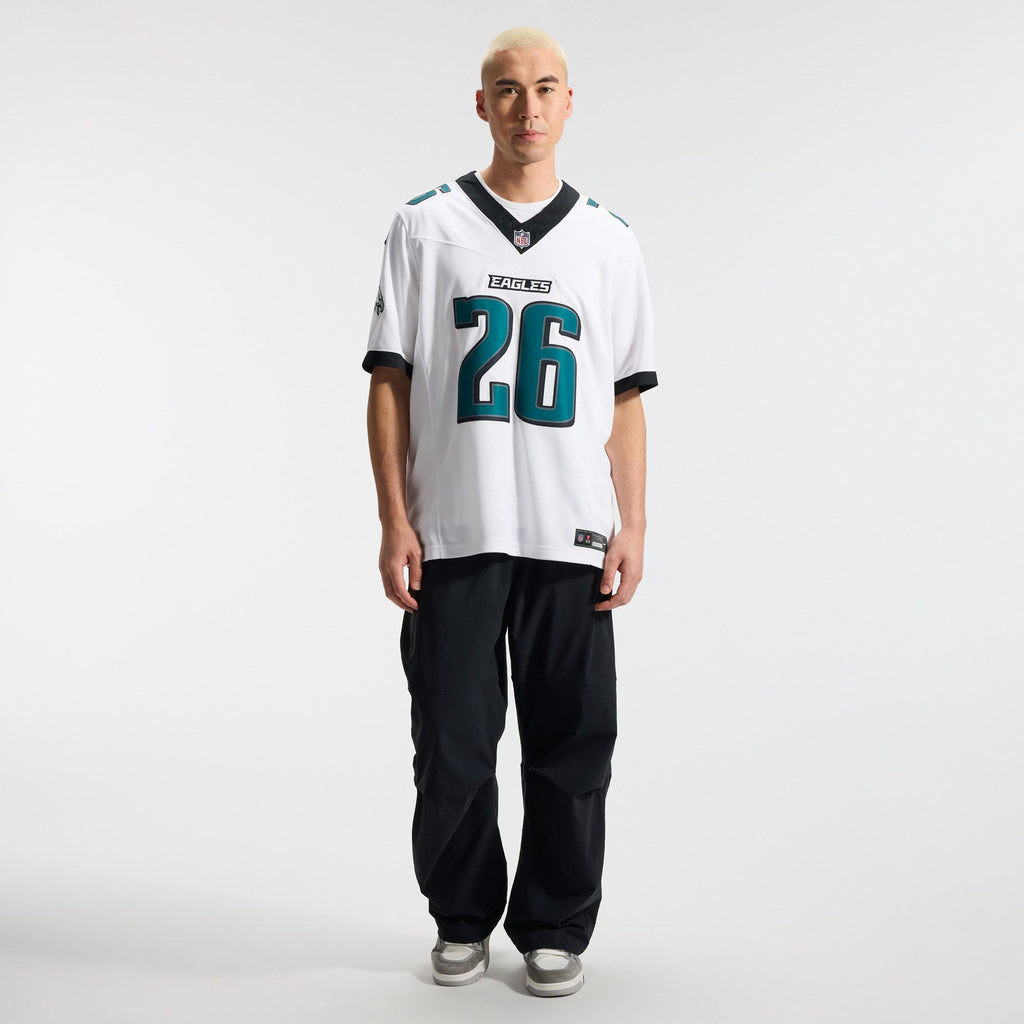 Men's Philadelphia Eagles Saquon Barkley Nike White Vapor Fuse Stitched Limited Jersey