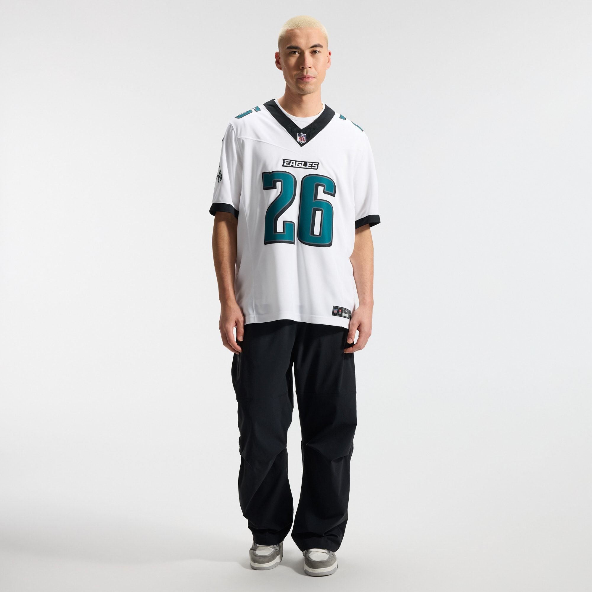 Men's Philadelphia Eagles Saquon Barkley Nike White Vapor Fuse Stitched Limited Jersey