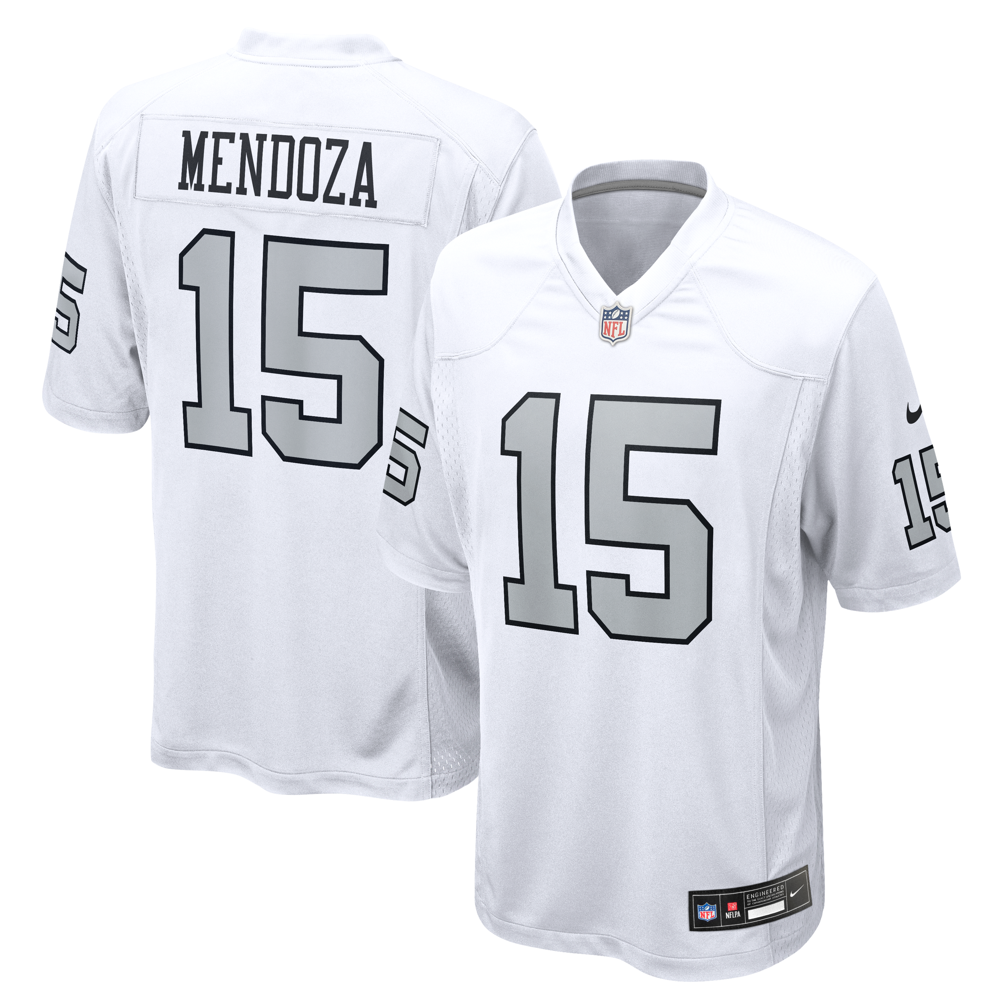 Men's Las Vegas Raiders Fernando Mendoza Nike White Alternate Game Player Jersey