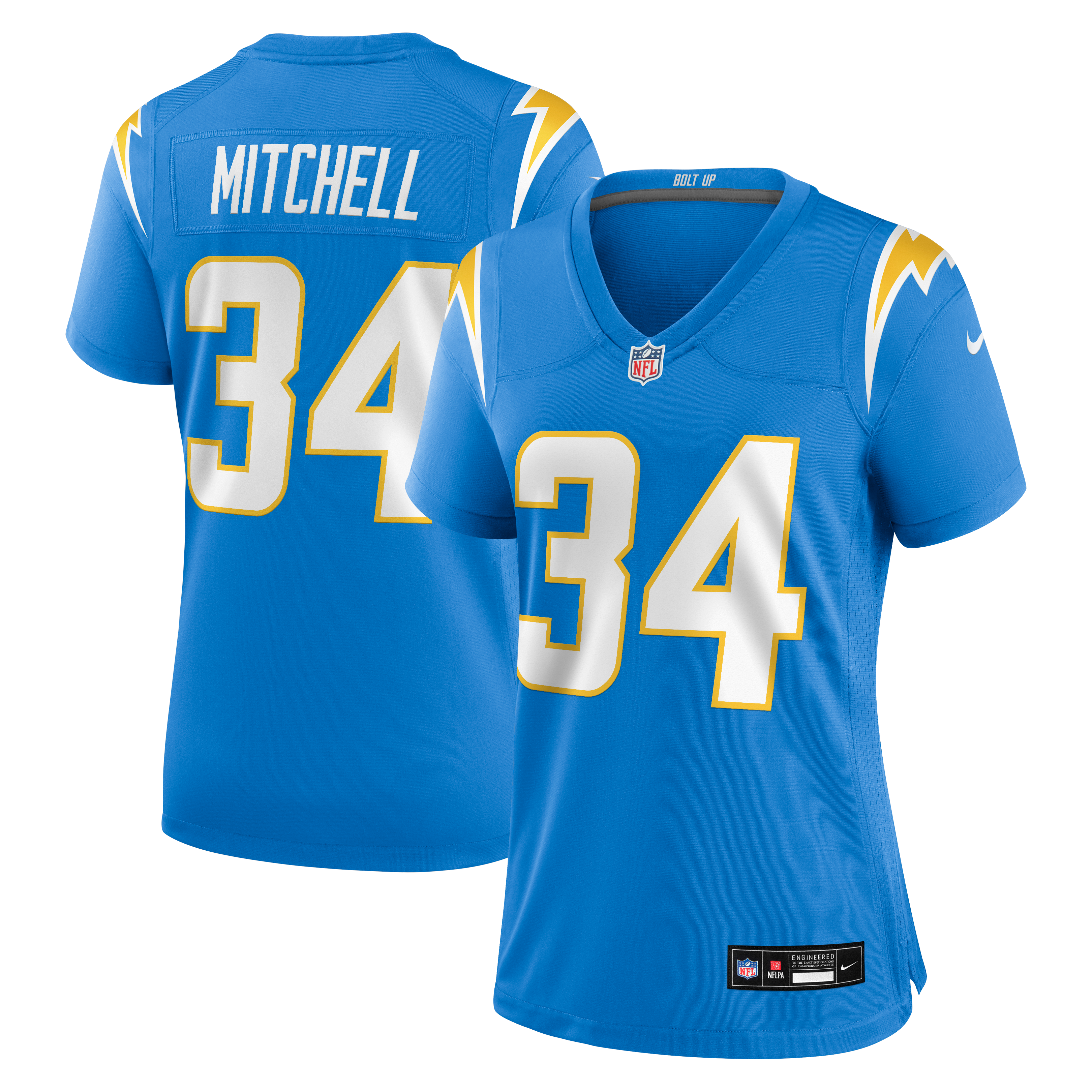 Women's Los Angeles Chargers Keaton Mitchell Nike Powder Blue Team Game Jersey
