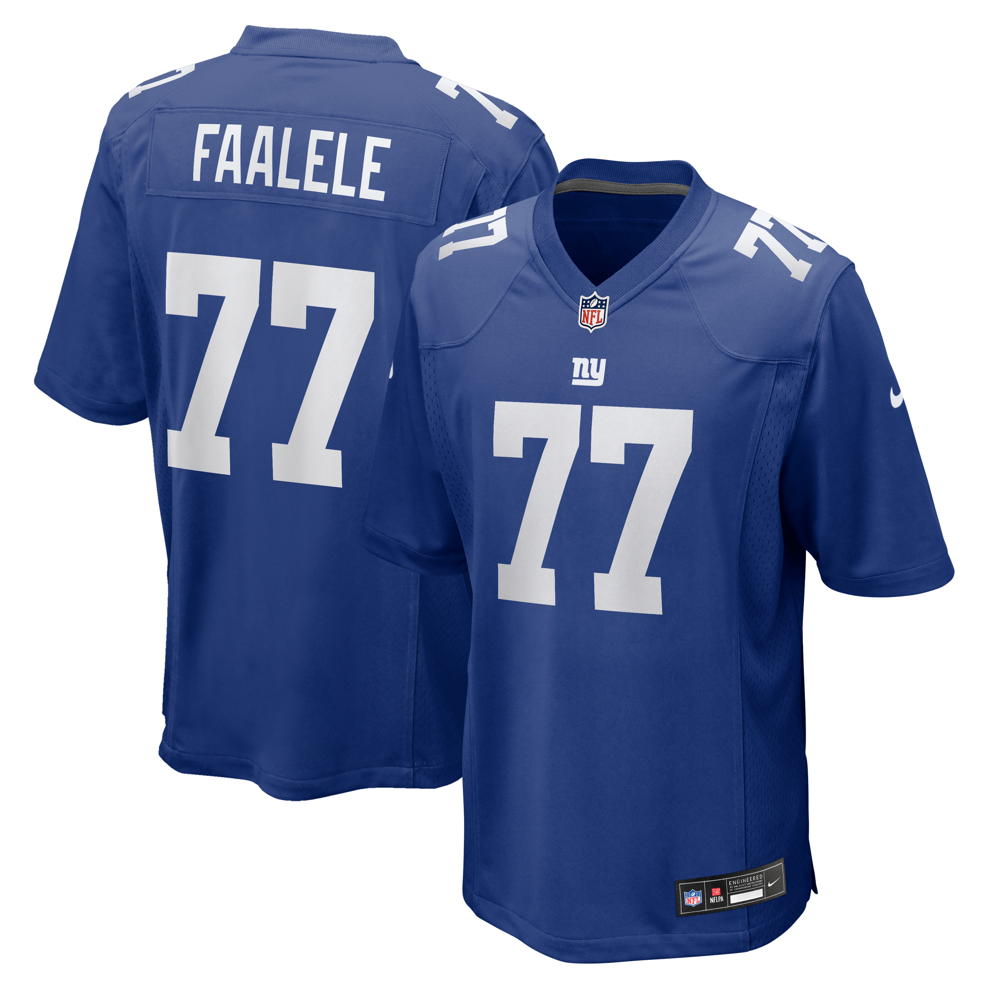 Men's New York Giants Daniel Faalele Nike Royal Team Game Jersey