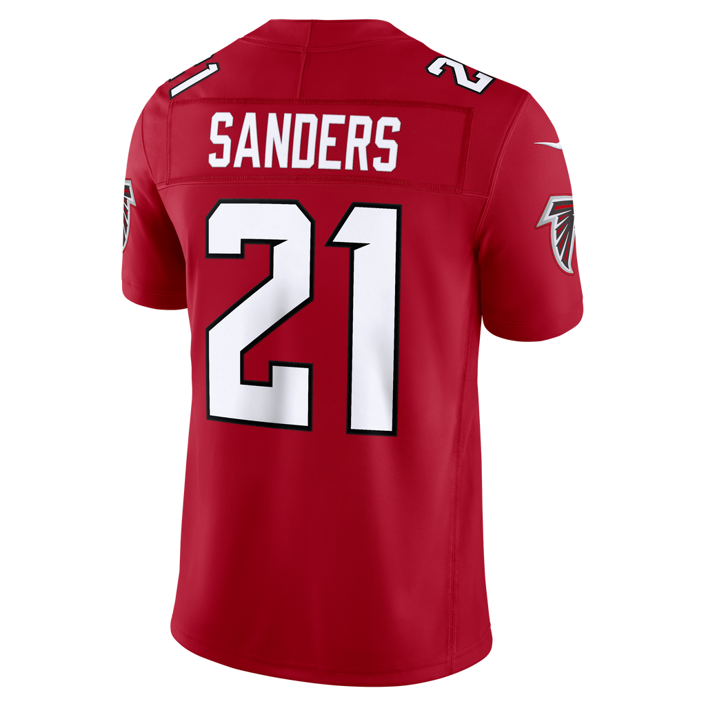 Men's Atlanta Falcons Deion Sanders Nike Red Team Vapor Fuse Stitched Retired Limited Jersey