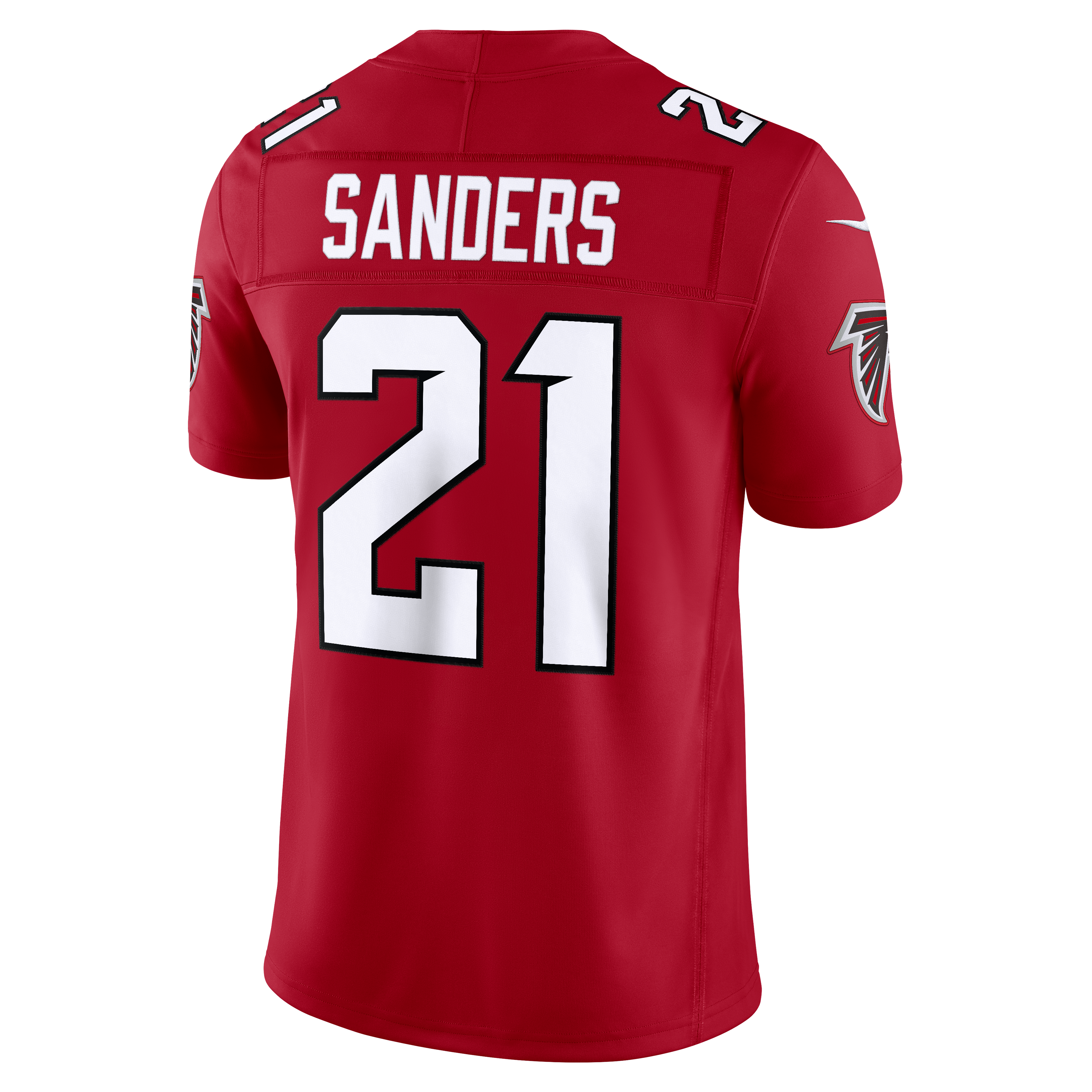 Men's Atlanta Falcons Deion Sanders Nike Red Team Vapor Fuse Stitched Retired Limited Jersey