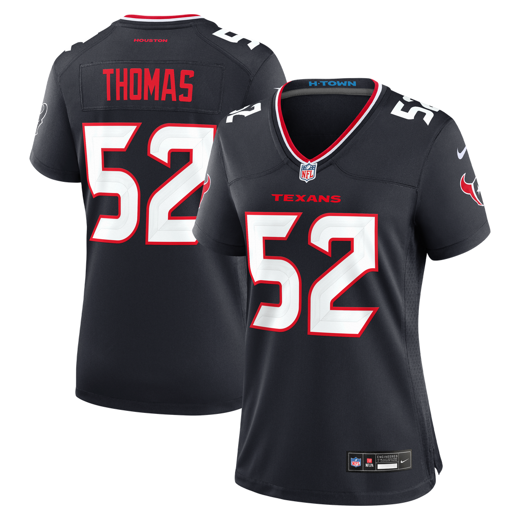 Women's Houston Texans Xavier Thomas Nike Navy Team Game Jersey