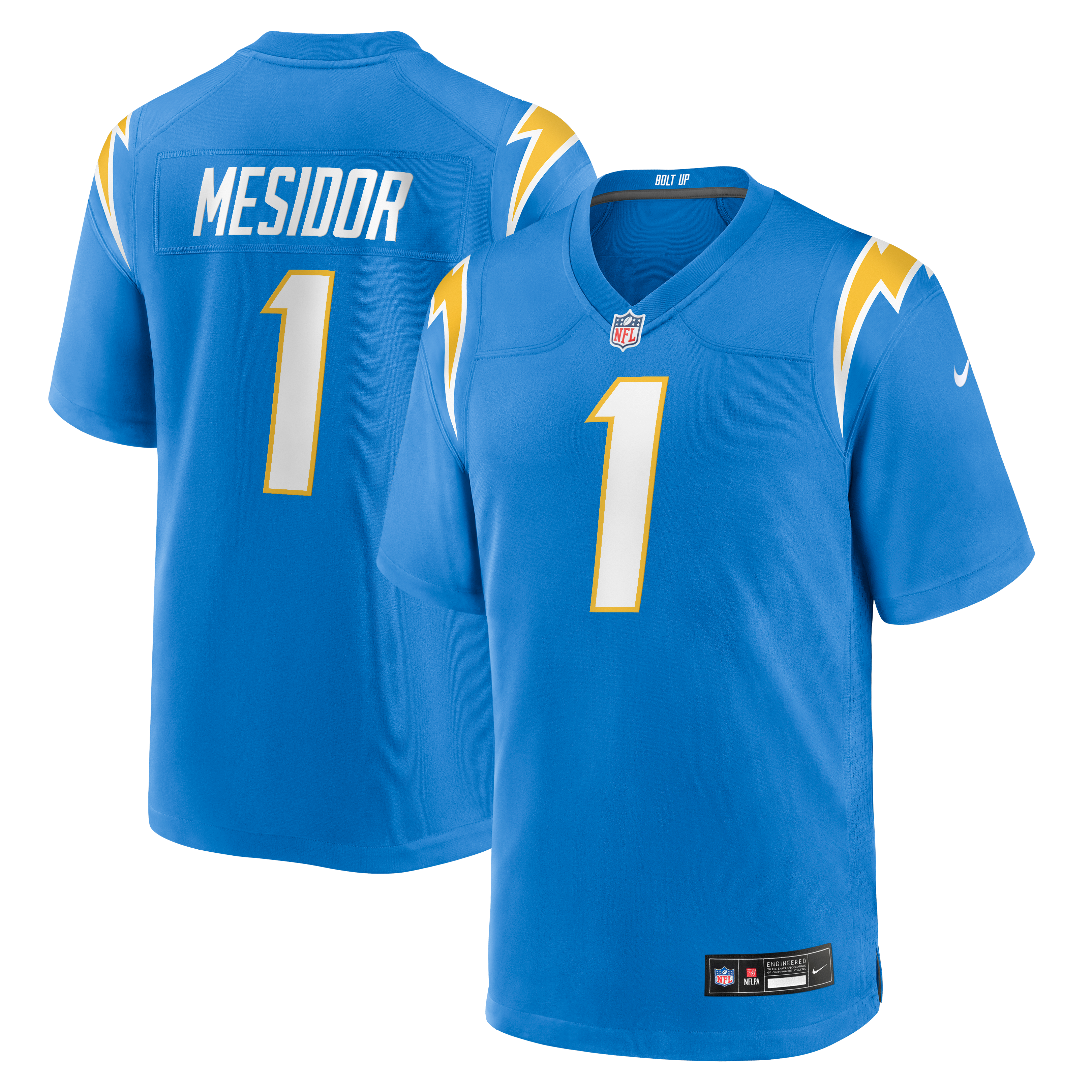 Men's Los Angeles Chargers Akheem Mesidor Nike Powder Blue 2026 Nfl Draft First Round Pick No 22 Team Game Jersey