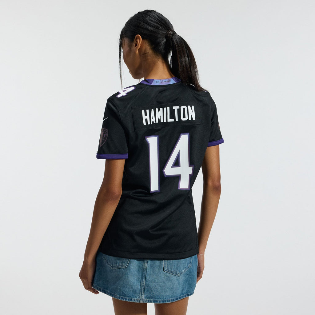 Women's Baltimore Ravens Kyle Hamilton Nike Black Alternate Game Jersey