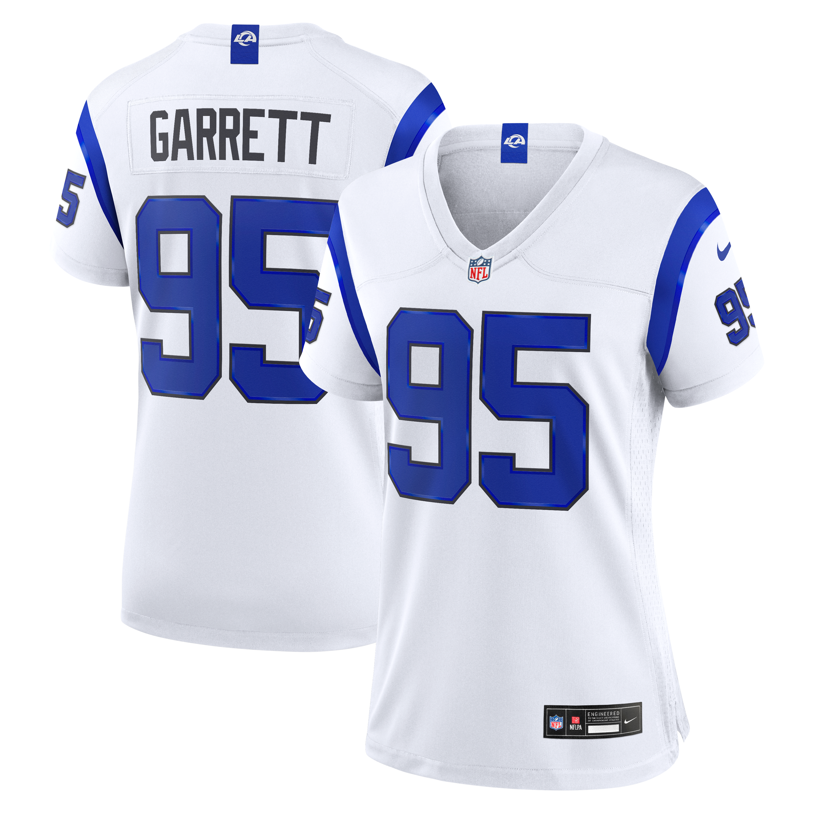 Women's Los Angeles Rams Myles Garrett Nike Fearsome White Game Jersey