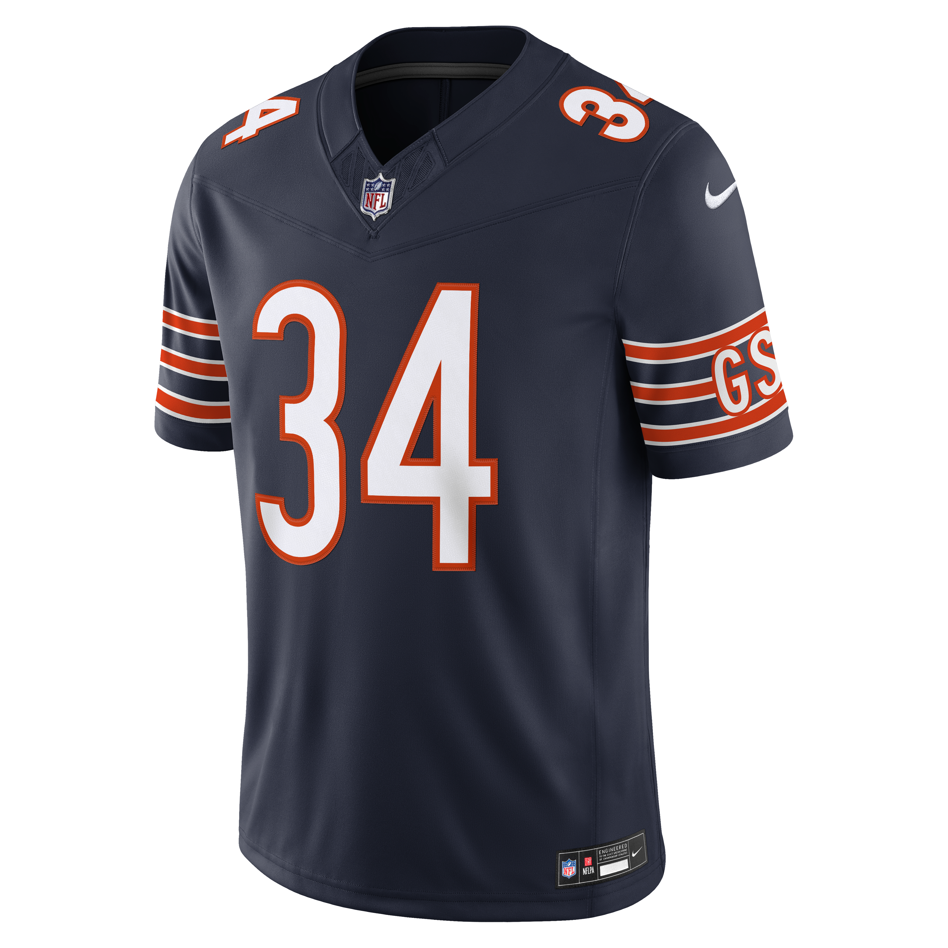Men's Chicago Bears Walter Payton Nike Navy Vapor Fuse Stitched Retired Limited Jersey