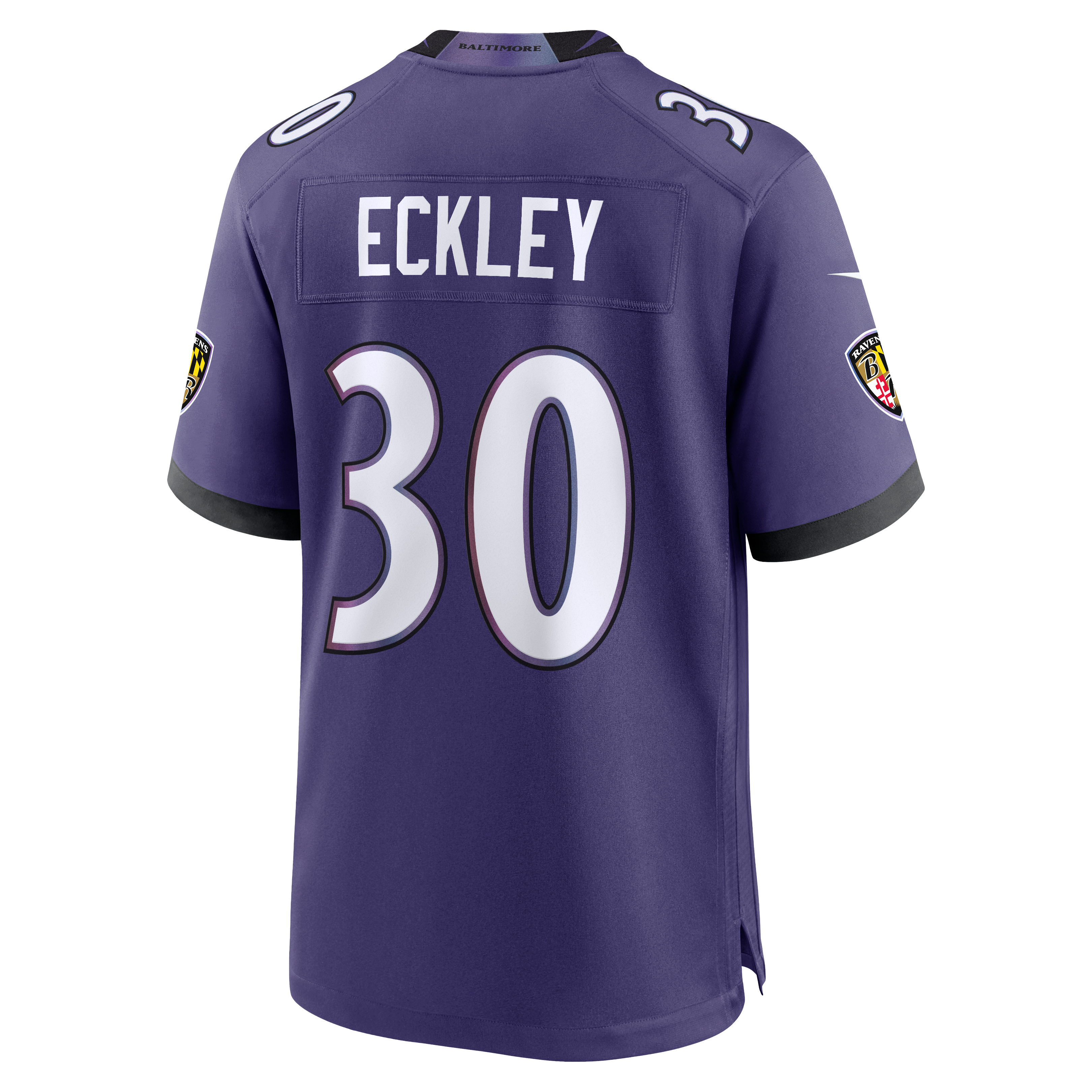 Men's Baltimore Ravens Ryan Eckley Nike Purple Team Game Jersey