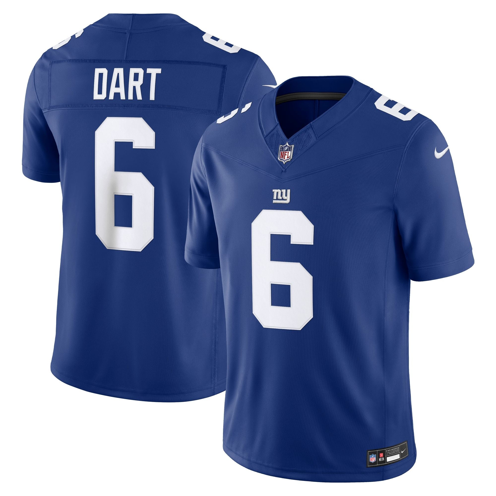 Men's New York Giants Jaxson Dart Nike Royal Team Vapor Fuse Stitched Limited Jersey